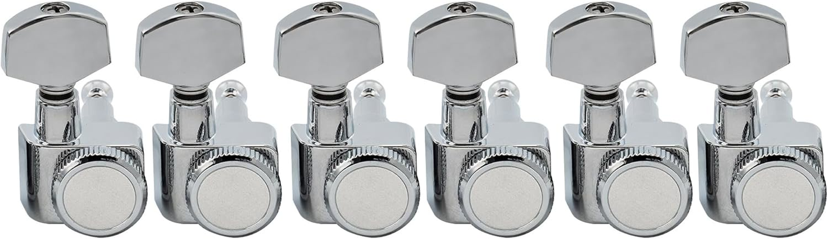 Musiclily Pro 6 Inline 2-Pins Guitar Locking Tuners Machine Heads Tuning Pegs Keys Set for Fender Strat/Tele Electric Guitar, Black