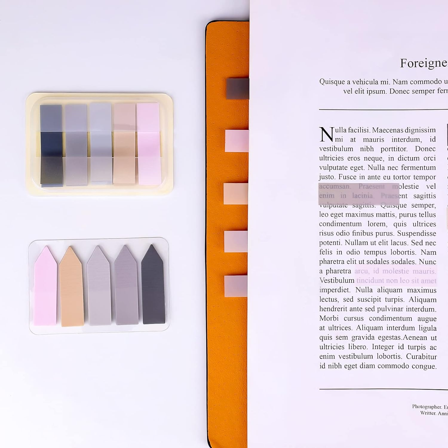 AIEX 600Pcs Index Tabs Flags, Self-Adhesive Sticky Tabs Page Tabs Writable Book Markers Page Flags for Reading Index, File Folders, Book Notes - Easy to Remove (Morandi Color) - Pink-Purple image number 5