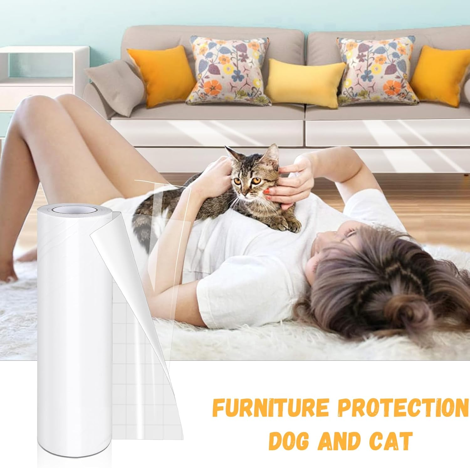 Bed Scratch Protection Cat Scratch Protection Film 20 Cm X 5 M anti Scratch Film, Scratch Protection Film, Scratch Protection Sofa Cat Tape for Furniture, Couch, Door, Wall, Scratch Repellent From image number 6