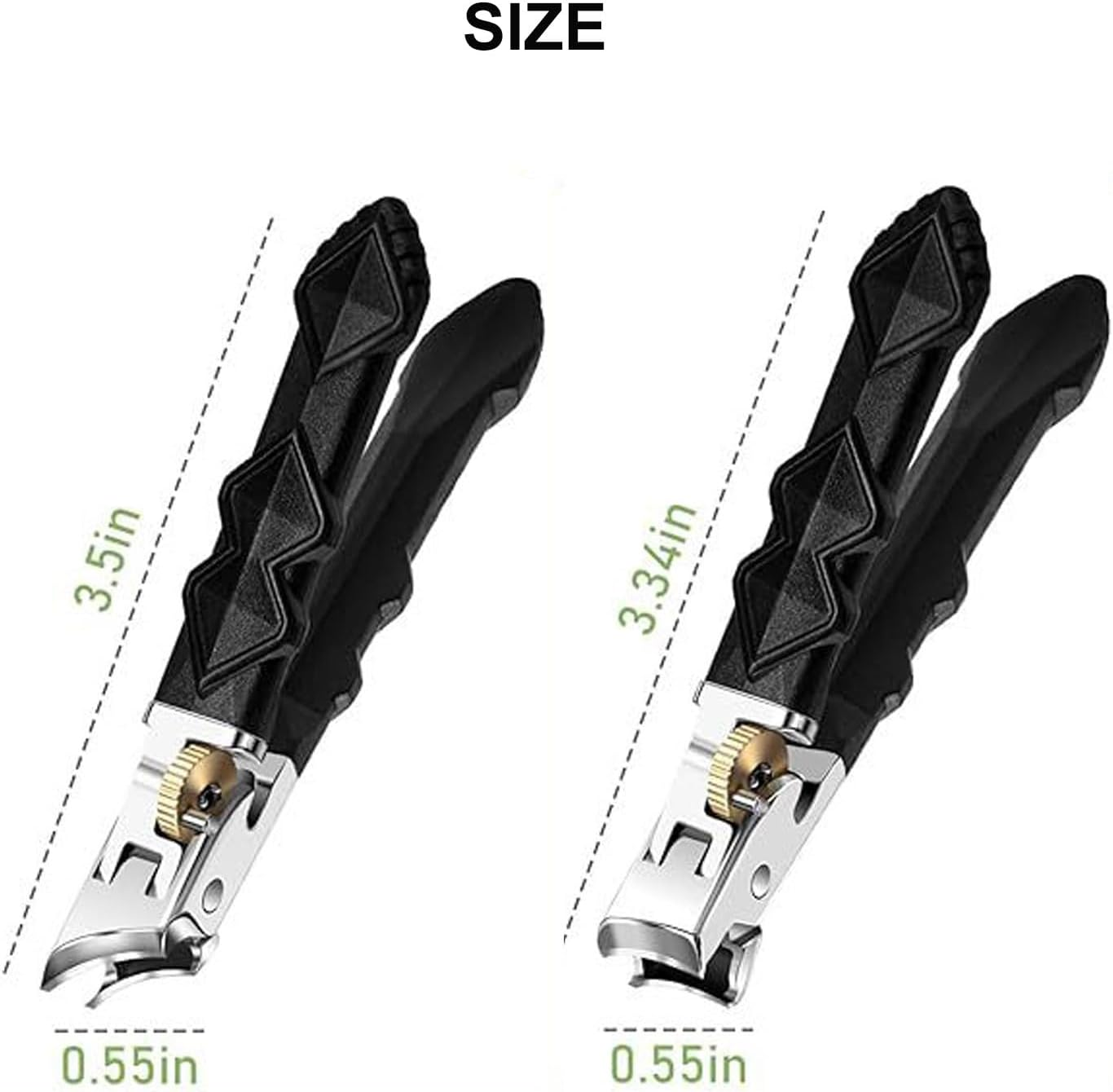 Zoerely Orthoclip, Funfany Orthoclip, Vianys Orthoclip, Double Configuration of Oblique and Flat Mouth, Stainless Steel Nail Clippers with Safety Lock for Thick Nails(Oblique Mouth*2)