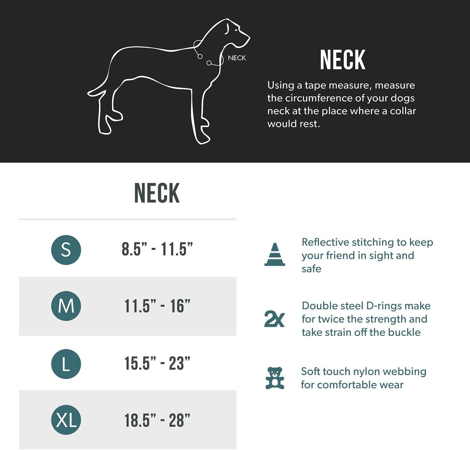 EZYDOG Double up Dog Collar | Dog Collar Small, Medium, Large Dogs, Reflective Dog Collar, Supreme Comfort, Soft Neoprene Material, Strong Nylon Webbing (Large, Grey) image number 1