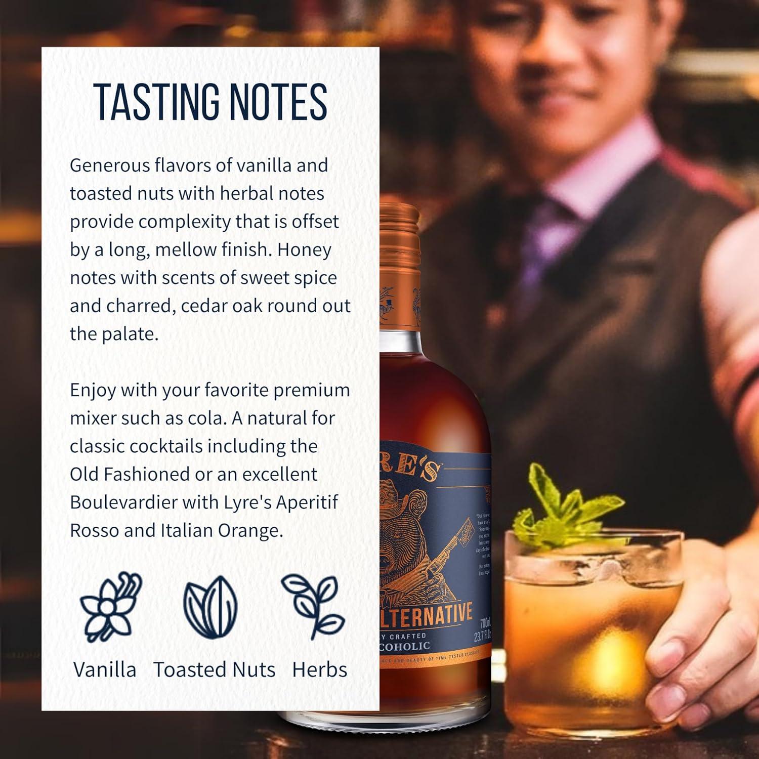 Lyre'S American Malt Non-Alcoholic Spirit - Bourbon Style | Award Winning | 700Ml image number 4