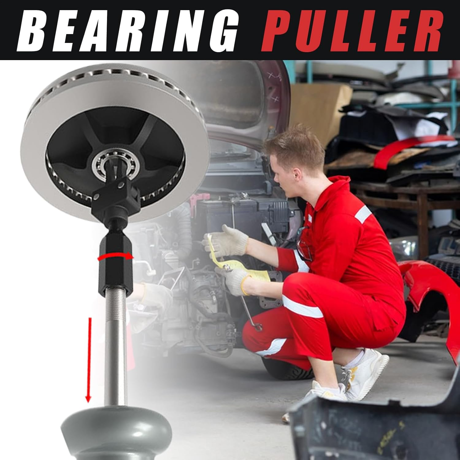 Bearing Removal Tool, Slide Hammer Bearing Puller Attachment, Car Repair Equipment, Maintenance Accessory 5.91X1.57X0.98 Inches for Automotive Mechanical Work image number 2