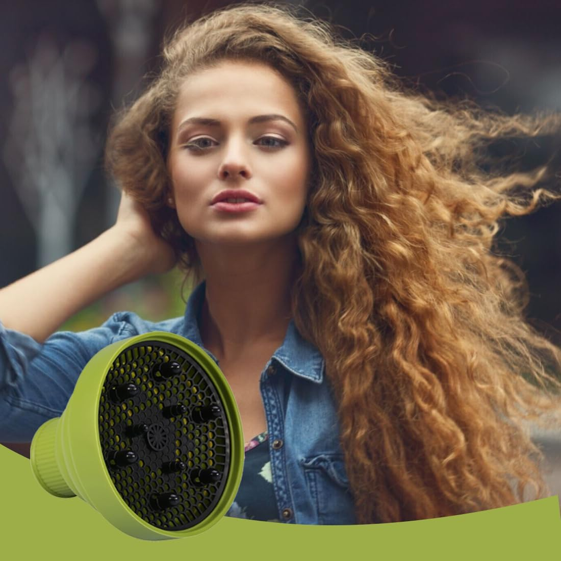 JAWUZ Universal Curly Hair Diffuser, Curly Hair Diffuser, Silicone Attachment Diffuser, Folding Diffuser Attachment Hairdryer Curls Universal (B) image number 4