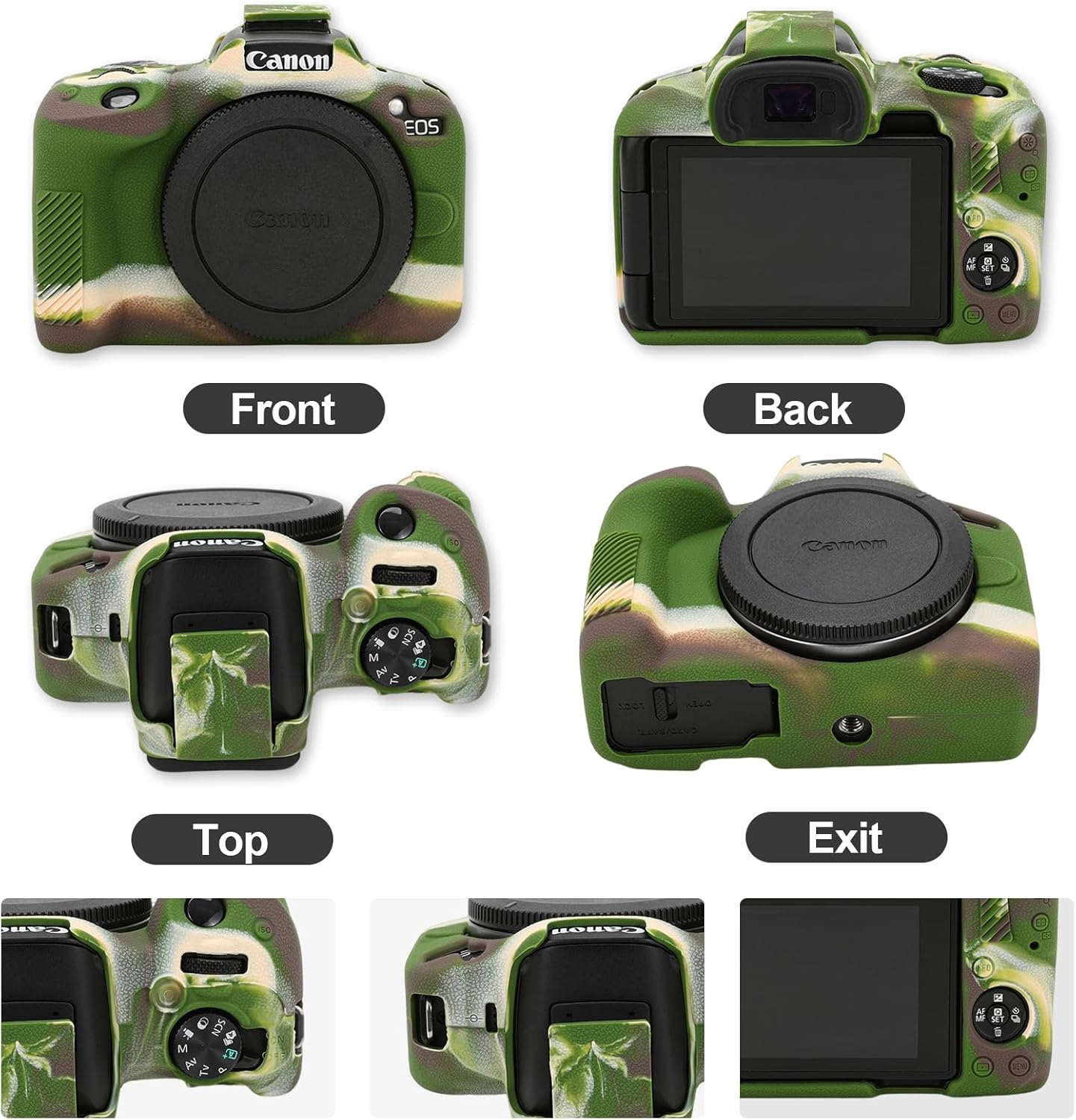 VOVMOEYA Compatible with Canon EOS R50 Camera Case Accessories Kit [With 2 LCD Tempered Films], Light Weight EOS R50 Silicone Protective Case Digital Camera Case Enhanced Grip Sensation 9H 0.25 Mm - Blue image number 7