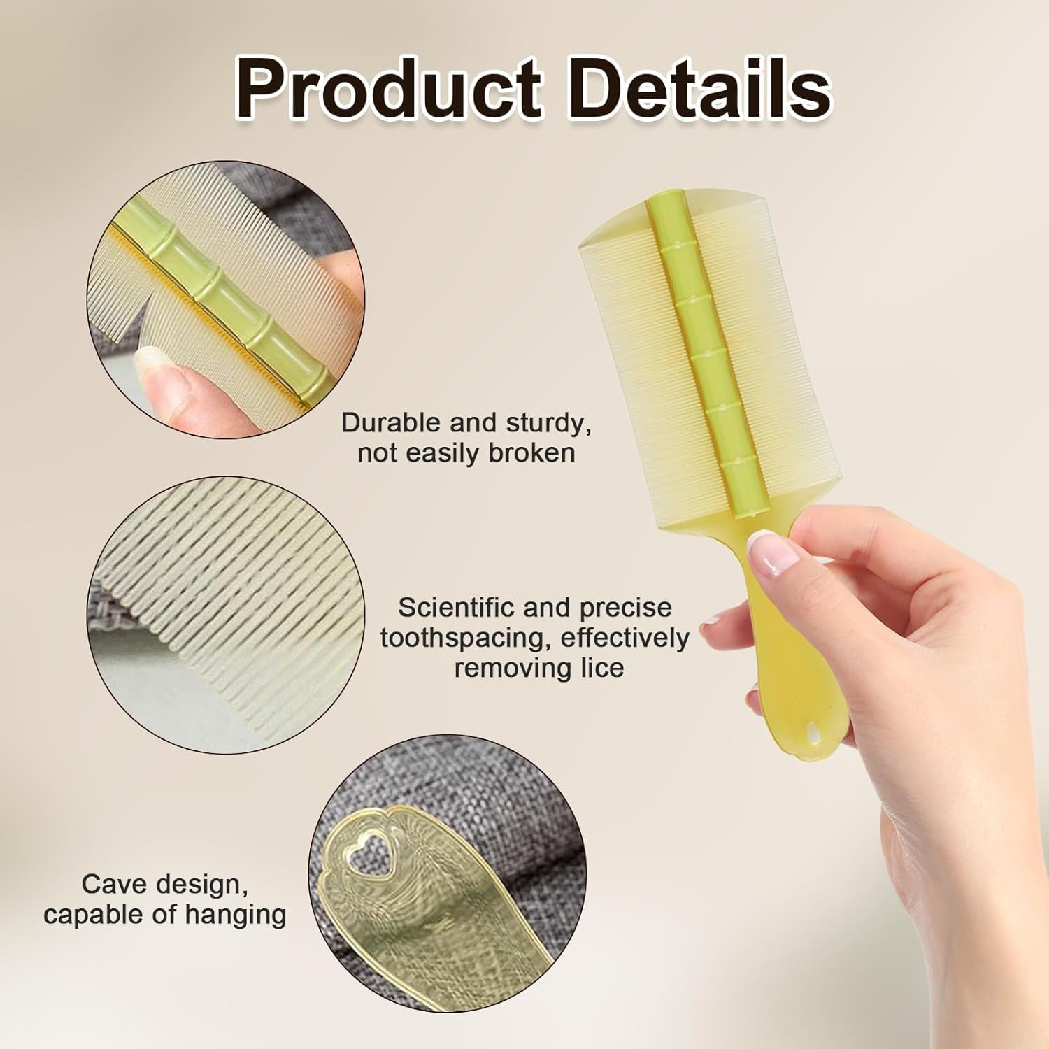 Double Sided Psoriasis Comb, 4Pcs Double Sided Fine Teeth Lice Dandruff Remover Comb, Double-Siding Lice Combs Psoriasis Fine Tooth Comb, Double-Sided Lice Fine Teeth Psoriasis Combs image number 5