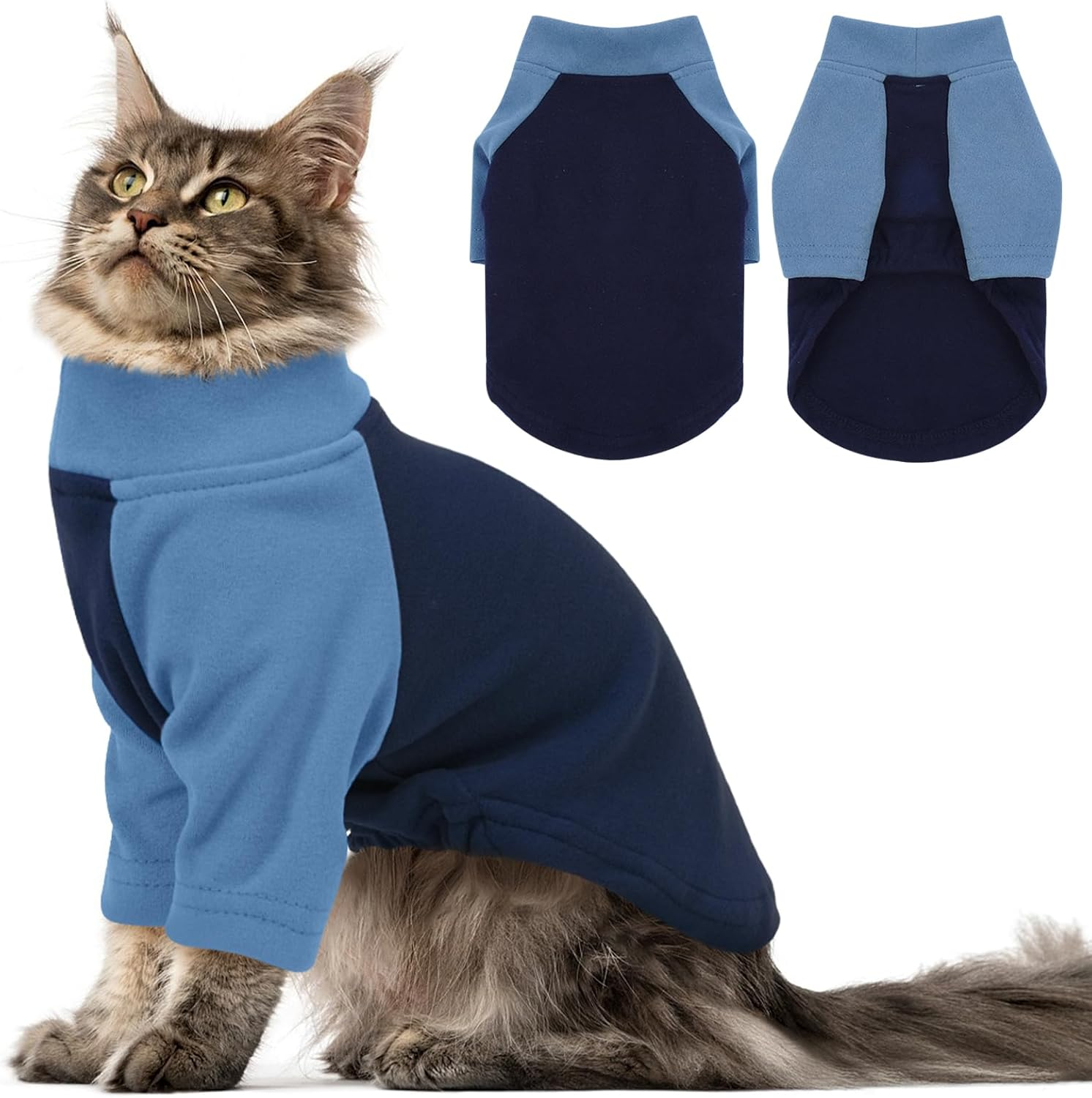 DENTRUN Cat Jumper, Cat Sweater, Cat Fleece, Cat Warm Coat, Cat Pajamas, Hairless Cat Outfit, Cat T Shirt, Cold Weather Cat Pullover,Cat Cloth image number 4