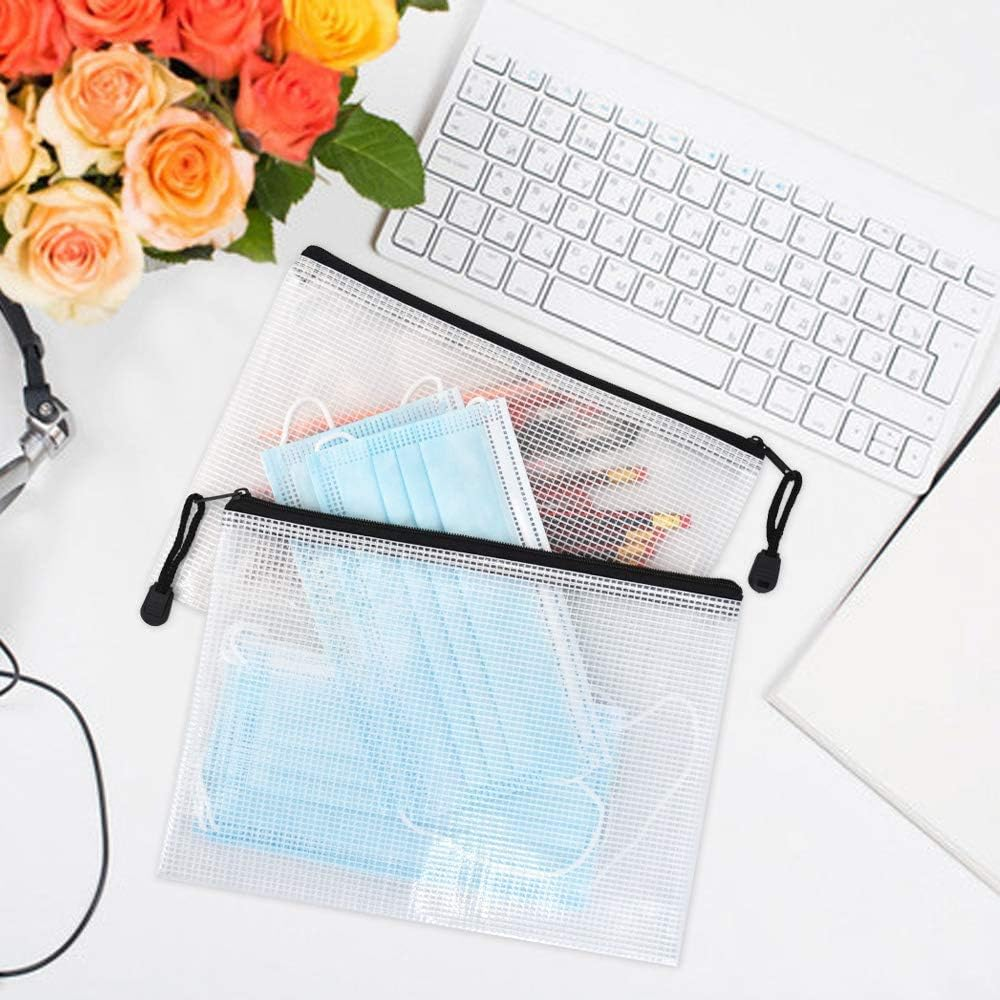 18 Pack A5 Mesh Zipper Pouch,Zipper File Bags, Board Games Storage Bags for School Office Supplies and Travel image number 3