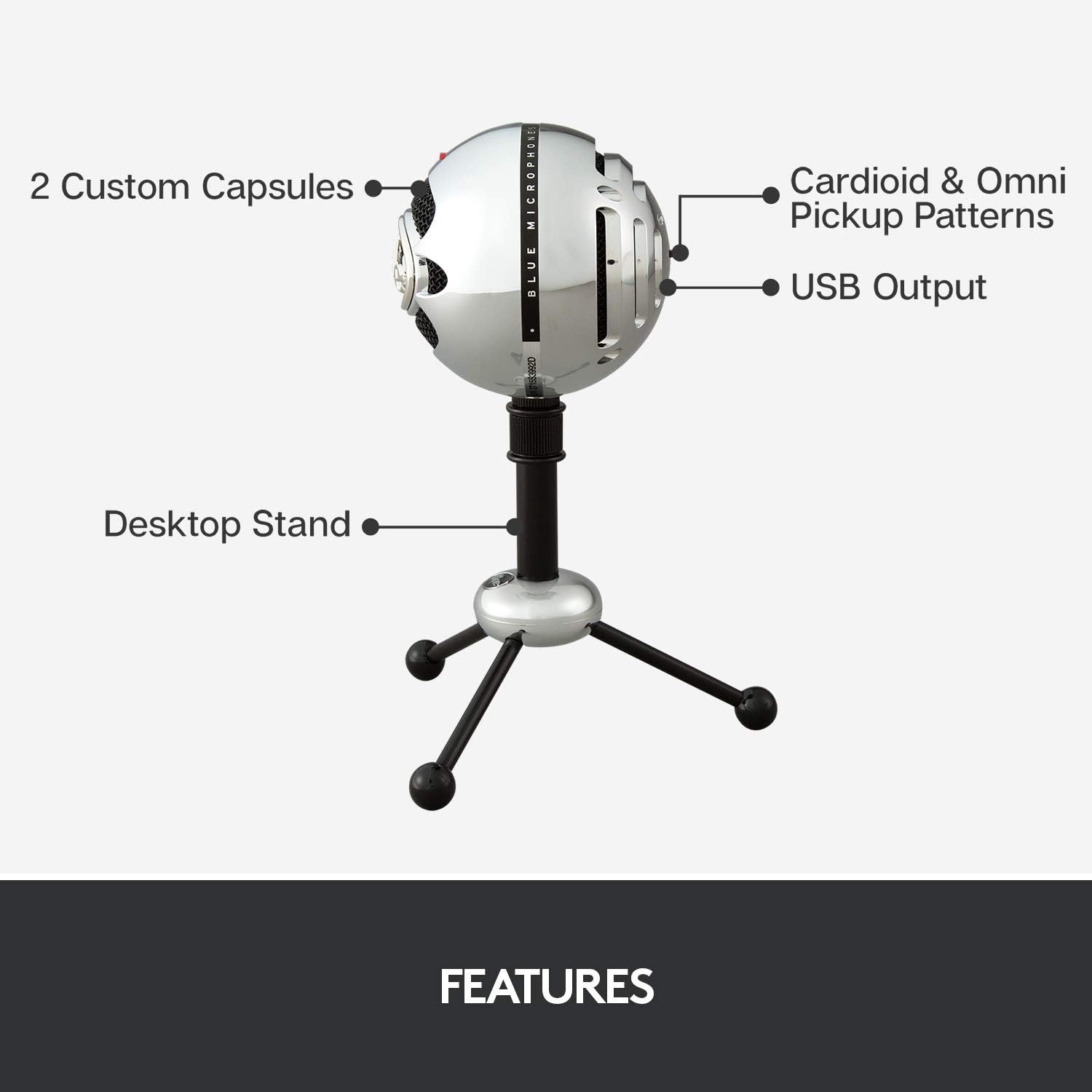 Blue Microphones Snowball USB Microphone (Brushed Aluminum) image number 6