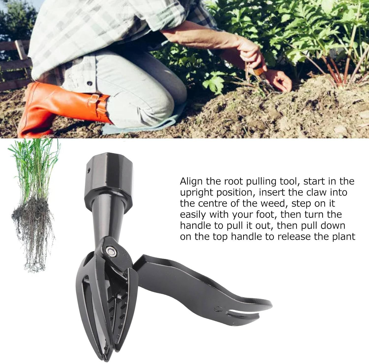 Professional Aluminium Alloy Weed Puller, High Efficiency Stand up Weed Puller for Garden, Farm, Courtyard, Outdoor image number 6