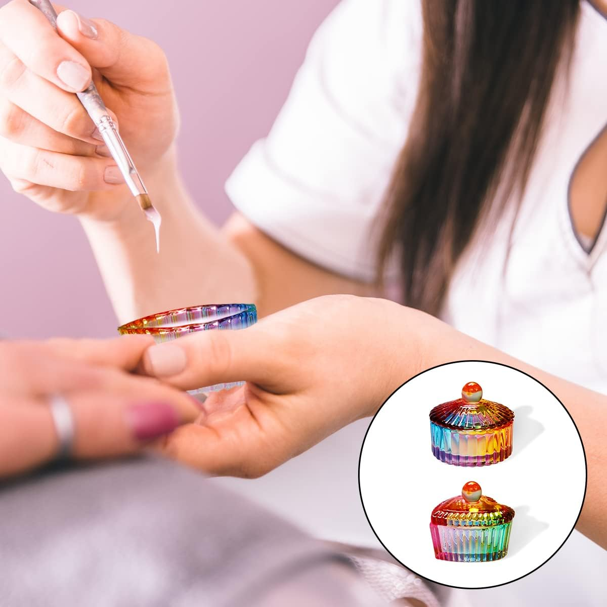 WELANE Dappen Dish Cups, 2 PCS Glass Nail Art Cup for Nail Art Acrylic Liquid, Jewelry Storage image number 2