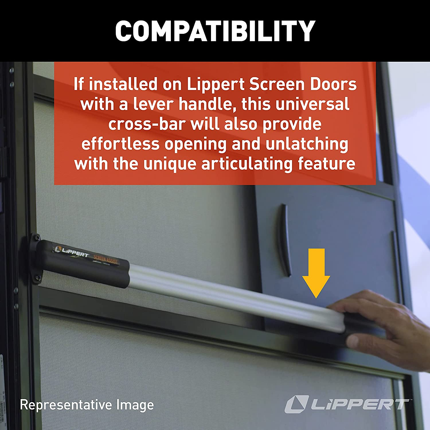 Lippert Screen Assist RV Screen Door Cross Bar image number 1