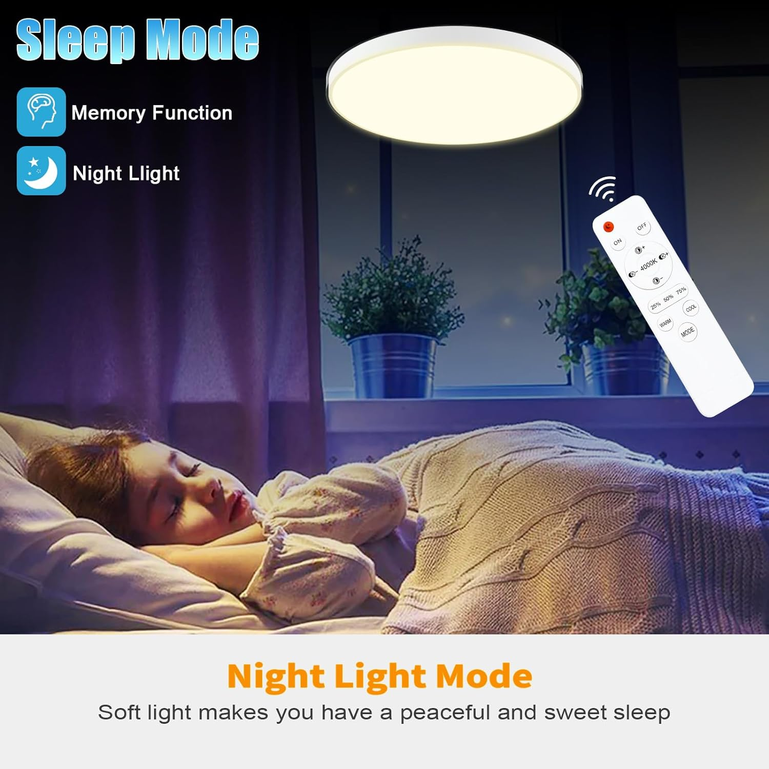 LED Flush Mount Ceiling Light Fixture, 12 Inch 30W round LED Ceiling Lights, Dimmable 3000K-4500K-6500K Selectable, for Bathroom Laundry Bedroom Hallway Livingroom Office