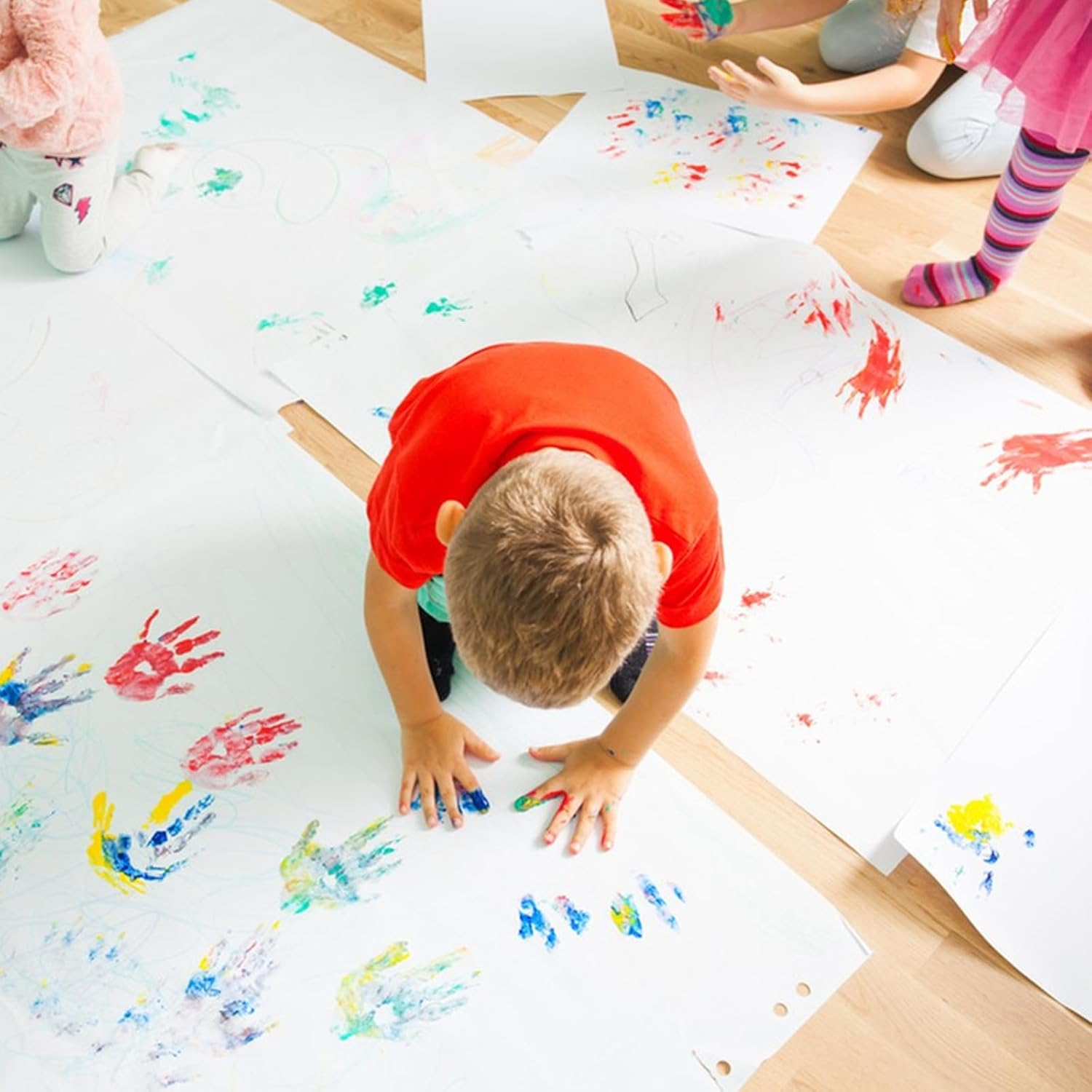 LDHHYH 2 Pack Drawing Paper Roll, White Arts Paper Roll, 30M X 38Cm Recycled Wrapping Paper Easel Paper Painting Sketching Paper for Use in School Home Office image number 6