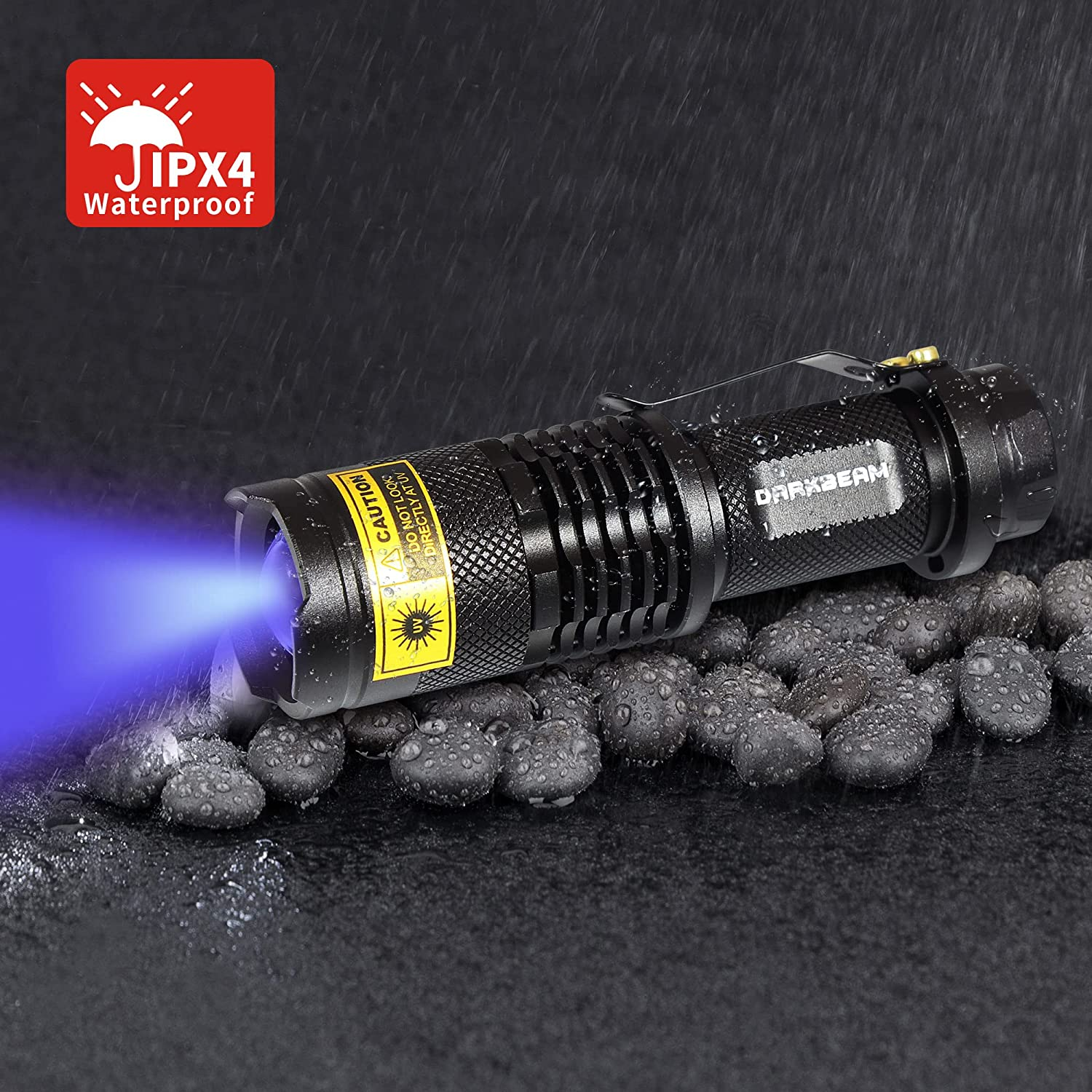 UV Flashlight Black Light 365Nm LED Lamp Blacklight Pet Urine Portable Mini Pocket Detector for Dog Cat Dry Stains Bed Bug Ultraviolet Flashlights Lights with Clip SK68(1 Pack) image number 6