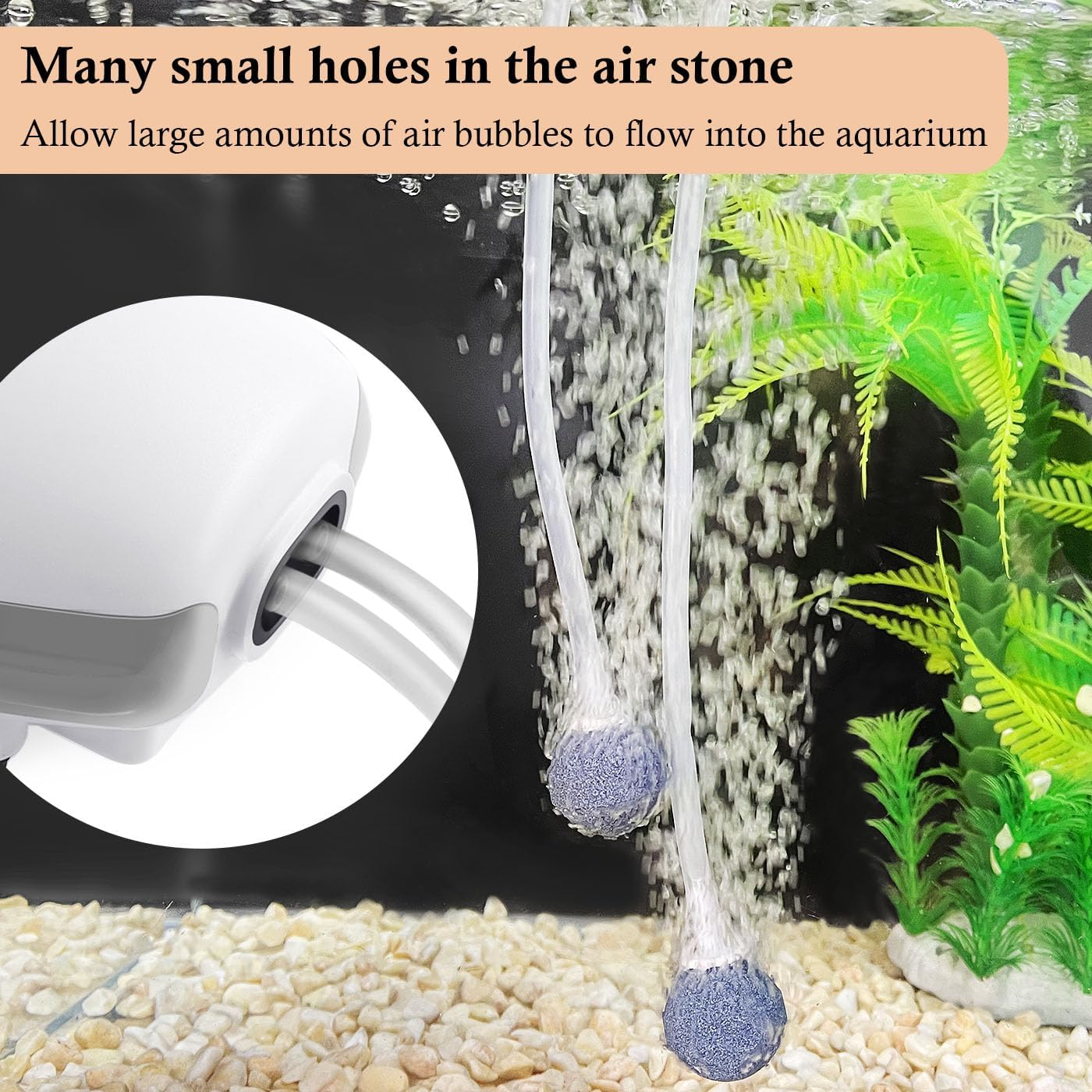 PYPABL Aquarium Air Pump Accessories Kit, 1.5M Standard 4Mm Air Tubing, Check Valves, Air Stones, Suction Cups, Regulating Valves, Connector, Suitable for Common Fish Tank Air Pumps image number 6