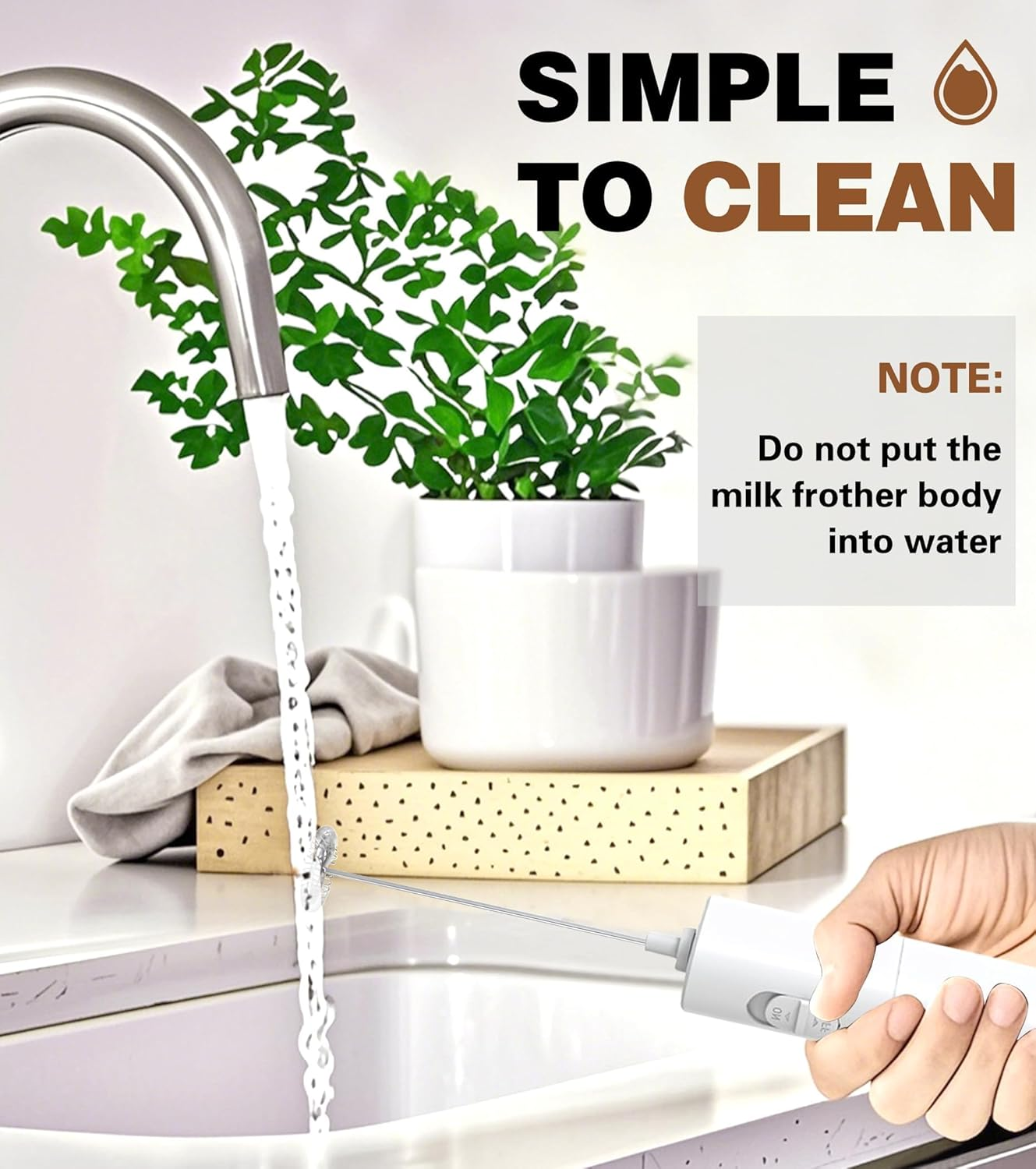 Milk Frother Handheld Powerful Mixer Mini Hand Blender for Perfect Lattes, Cappuccinos More-Portable Stainless Steel Whisk, Ideal for Frappe, Hot Chocolate, Coffee Creamer&Matcha - Pink image number 6