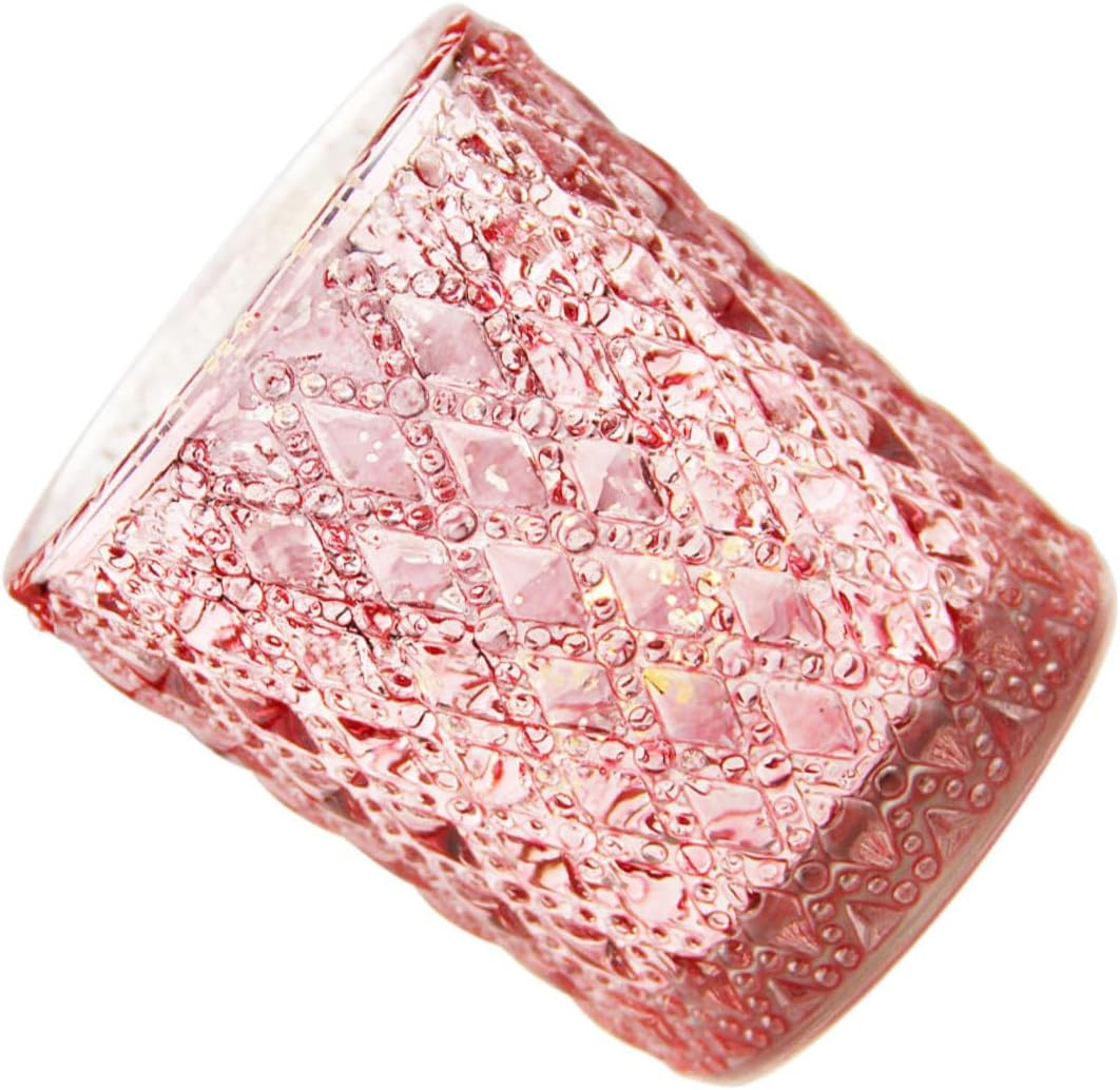 CORHAD 12Pcs Embossed Glass Candle Cups Mosaic Candle Holders for Wedding Decorations image number 6