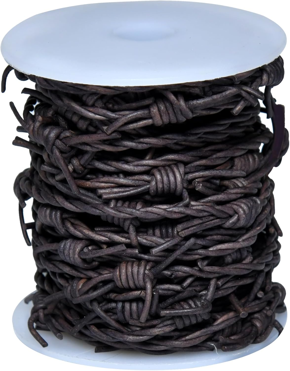 Metallic Cords Essentials Fake Barbed Wire Braid of 1.5 Mm round Leather Cord 10 Meter (32.8 Feet) (Blood Red) - Blood Red image number 3