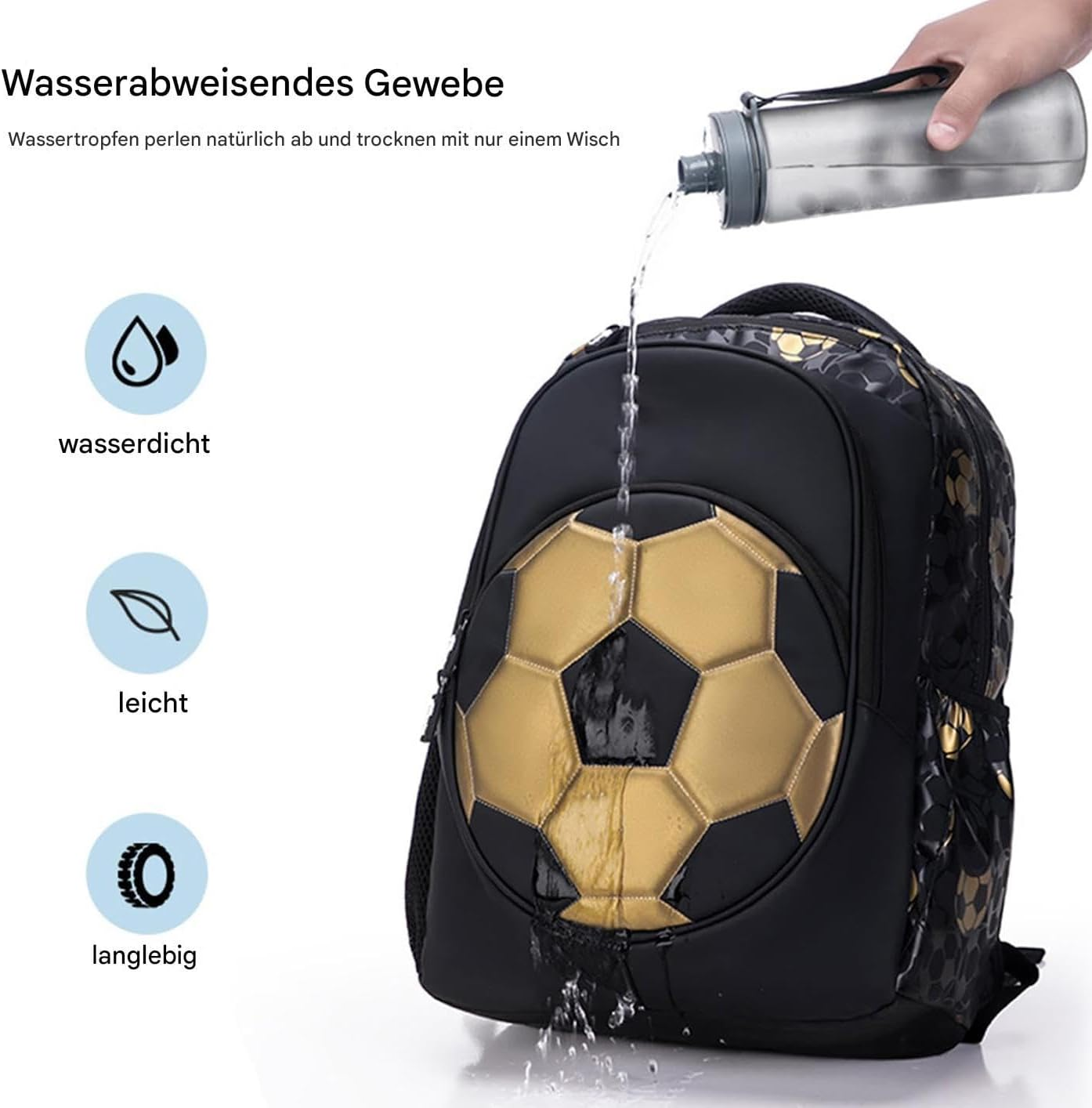 Acunny Teenage Backpack, Kids Backpack | Kids Backpack Waterproof Sports Backpack | Football Backpack, School Bag for College, Camping, Campus, Mobile Phone, Cup, Travel image number 4