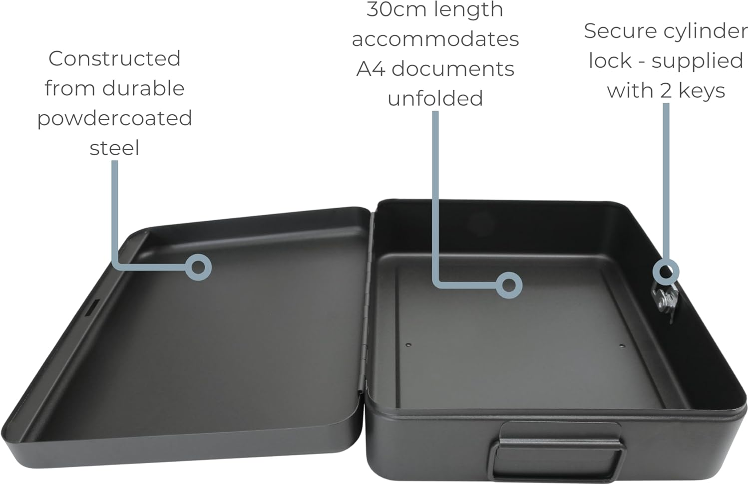 Cathedral Products 12 Inch Black Lockable Security Box with Bolt down Kit image number 2