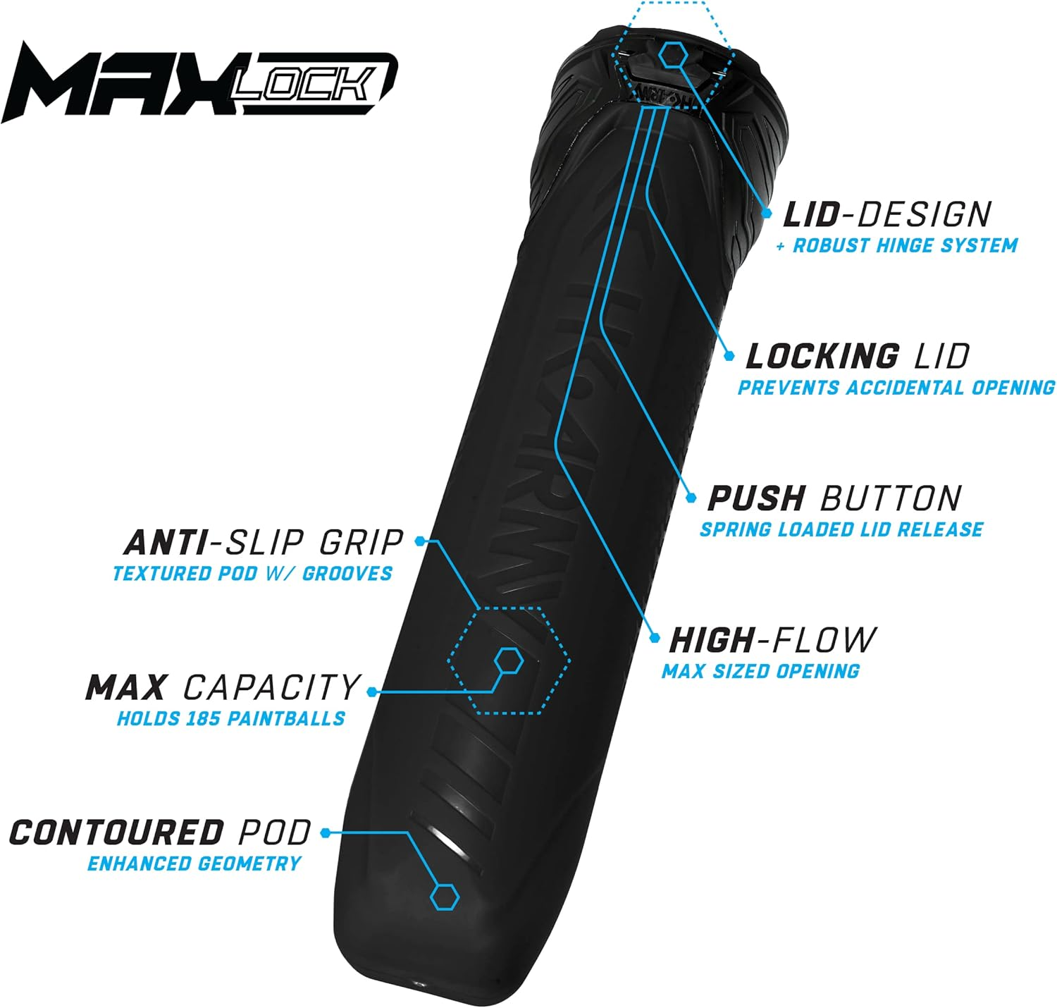HK Army Paintball Pods - Maxlock 185 round Locklid 6-Pack image number 4