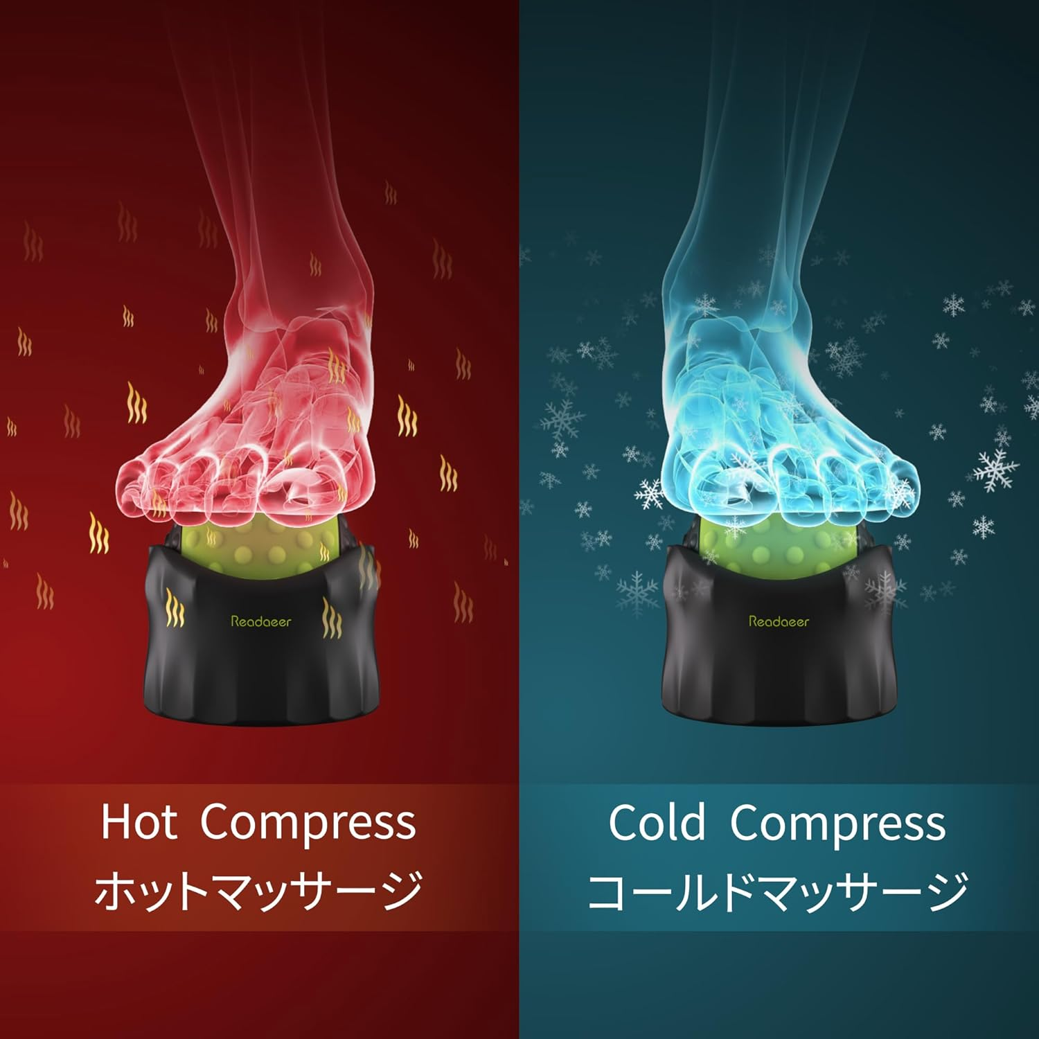 READAEER Manual Massage Roller Ball, Hot/Cold Compress Therapy, Lacrosse Massager and Therapy Tool for Physical Therapy, Myofascial Release, Muscle Relaxer, Acupoint Massage image number 2