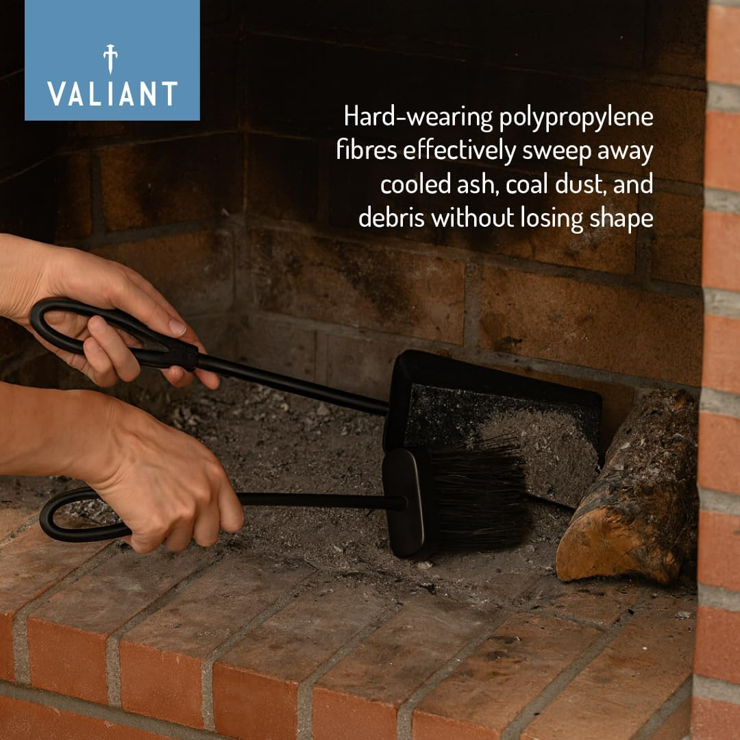 Valiant Fireplace Companion Tools with Brush and Shovel, 38 Cm, Cast Iron Handles, Durable Cleaning Tools for Fireplace, Stove, Grill and Fire Pit image number 3