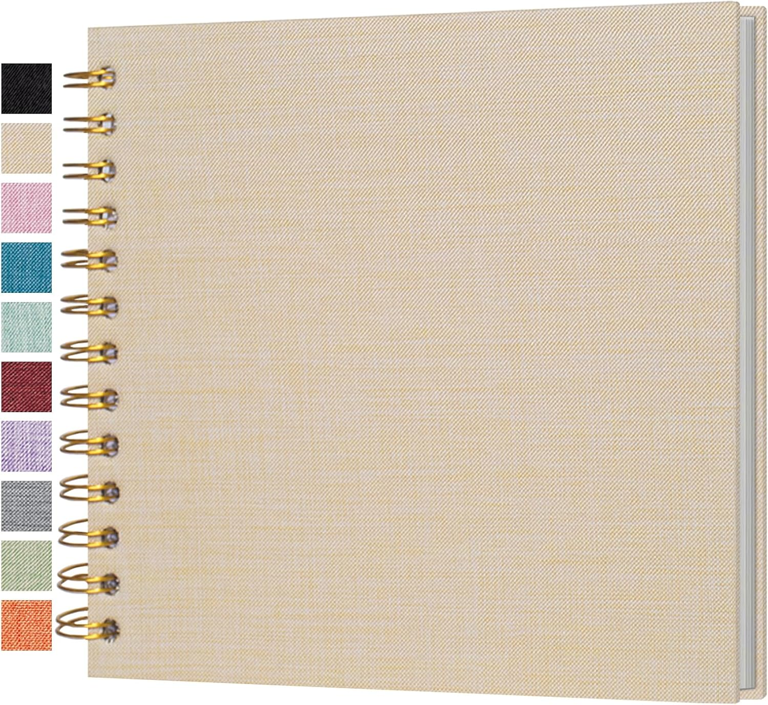 Small Scrapbook 7X7 Inch, Linen Photo Album Mini Scrap Book, Kraft White Pages Memory Book for Wedding, Baby, Family, Graduation, Travel, Dog, Vacation image number 2