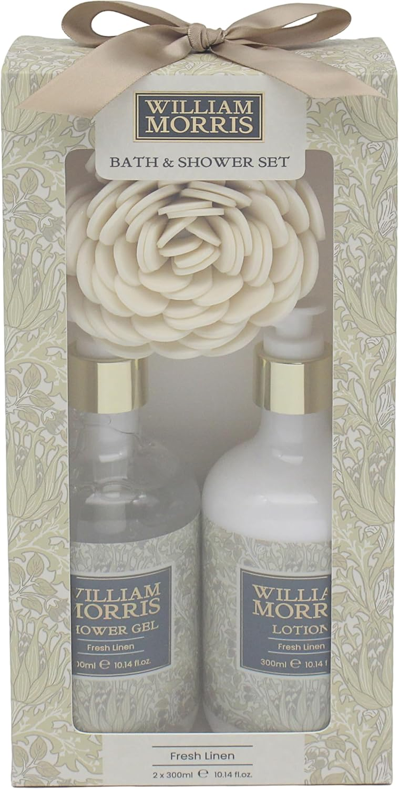 The Leonardo Collection William Morris Artichoke Bath & Shower Set | Luxury Pamper Gifts for Women | Bubble Bath, Shower Gel & Bath Essentials | Christmas Gift Set for Her | Ladies Pamper Kit