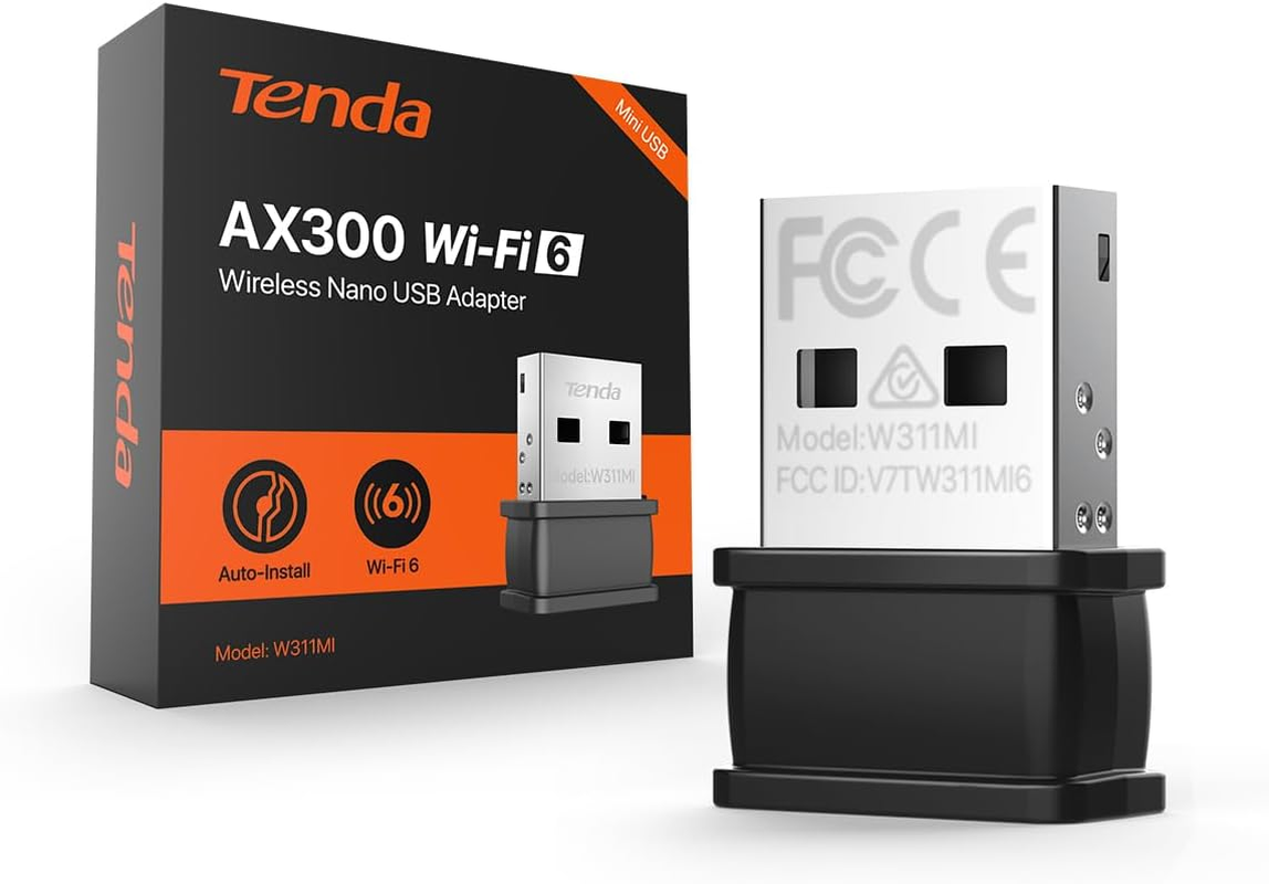 Tenda W311MI Wifi 6 USB Adapter AX300, USB Wifi Dongle for PC, High-Speed 300Mbps, Built-In Antenna, Integrated AP, WPA/WPA2 Security, Compatible with Windows 7/10/11. image number 5