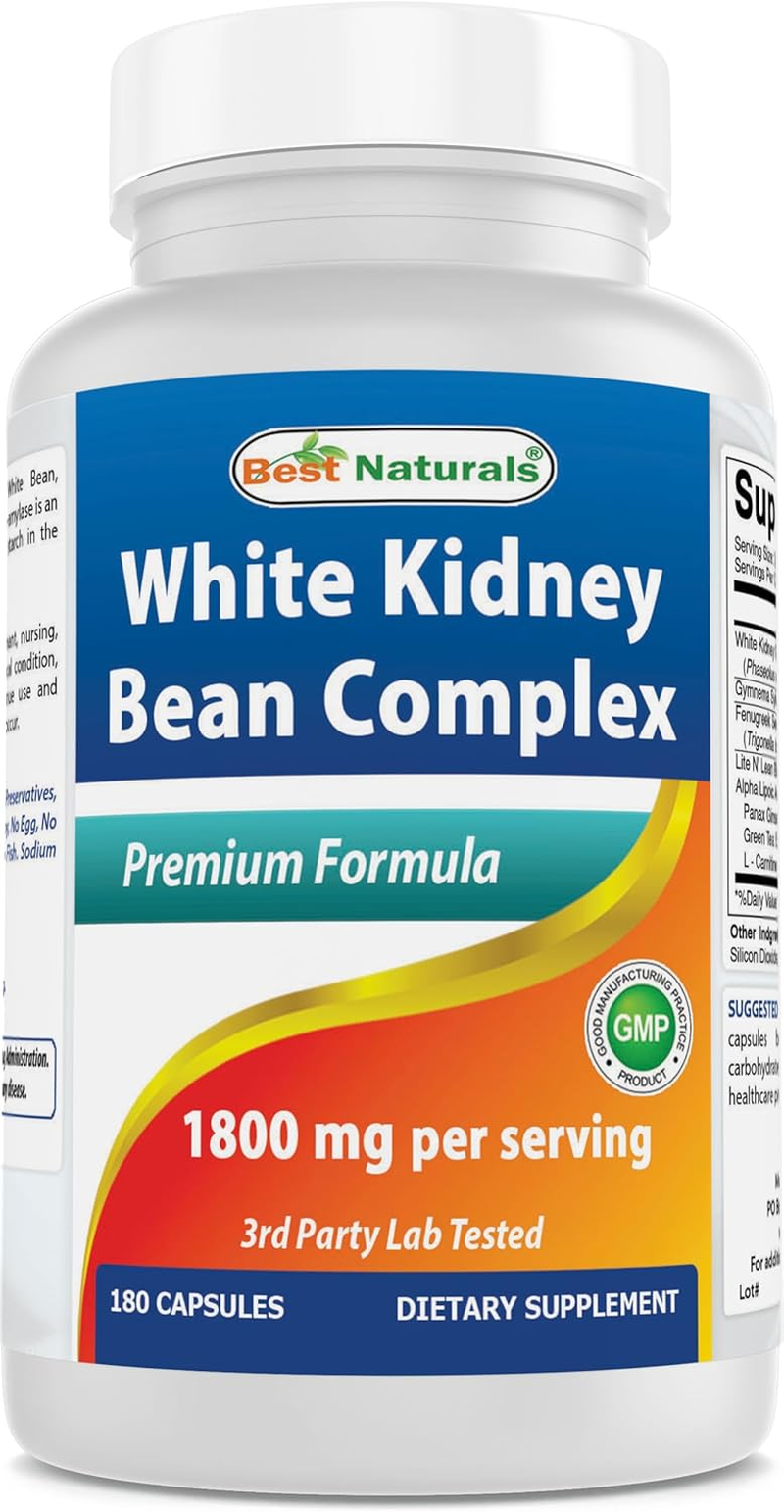 Best Naturals White Kidney Bean Complex 1800 Mg per Serving- 180 Capsules. Non-Gmo, and Gluten Free image number 2