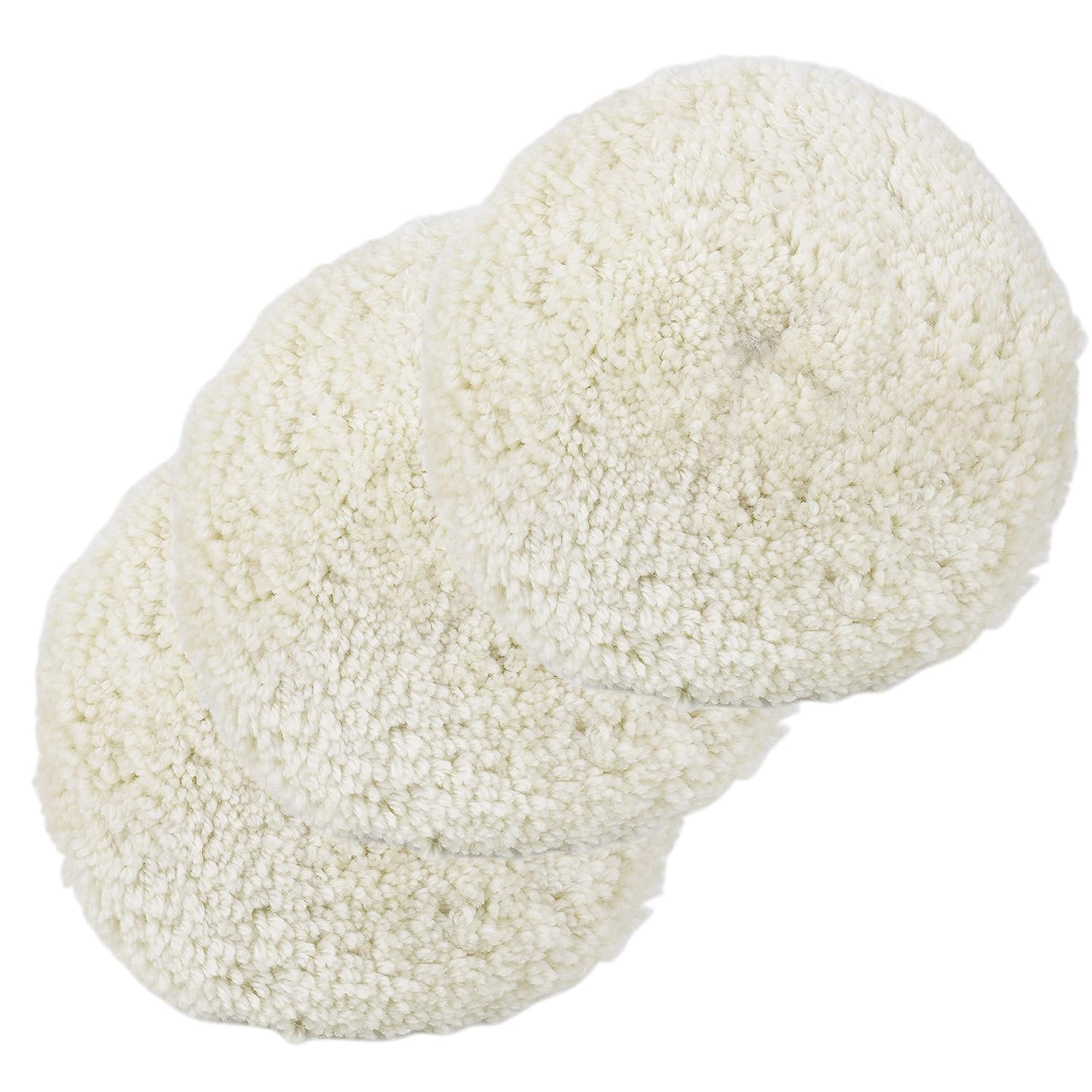 Fasmov 3 Pack Wool Polishing Pad 7" Wool Hook & Loop Grip Buffing Pad for Compound Cutting & Polishing image number 1