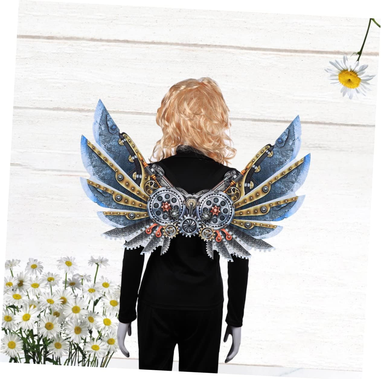SHOWERORO Oversized Mechanical Wings Cosplay Costume Accessory for Adults Punk Style for Parties Events image number 4