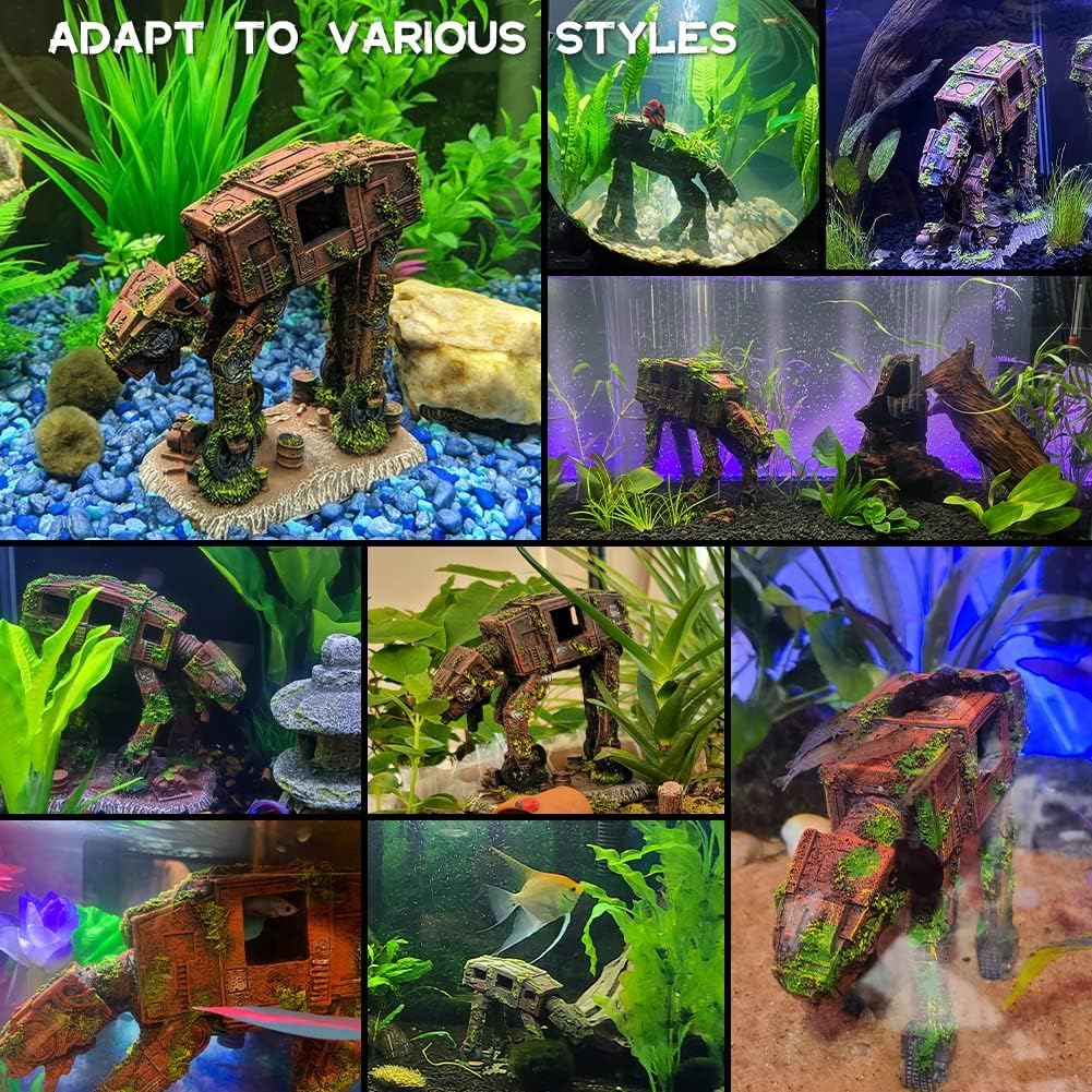 Aquarium Decorations - Star Wars Fish Tank Hidden Cave Accessories for Aquarium and Reptiles in Two Sizes (S) image number 2