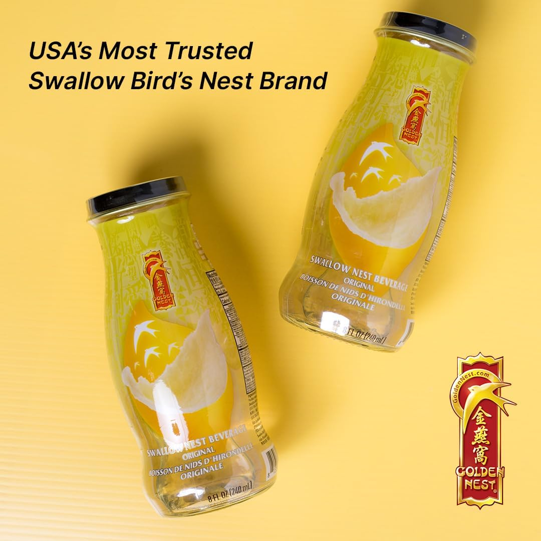 Golden Nest Premium Bird Nest Drink, Swallow Bird Nest, Rock Sugar - Made in USA, (燕窩) 6 Bottles X 240 Ml (8Oz) (Original) image number 4