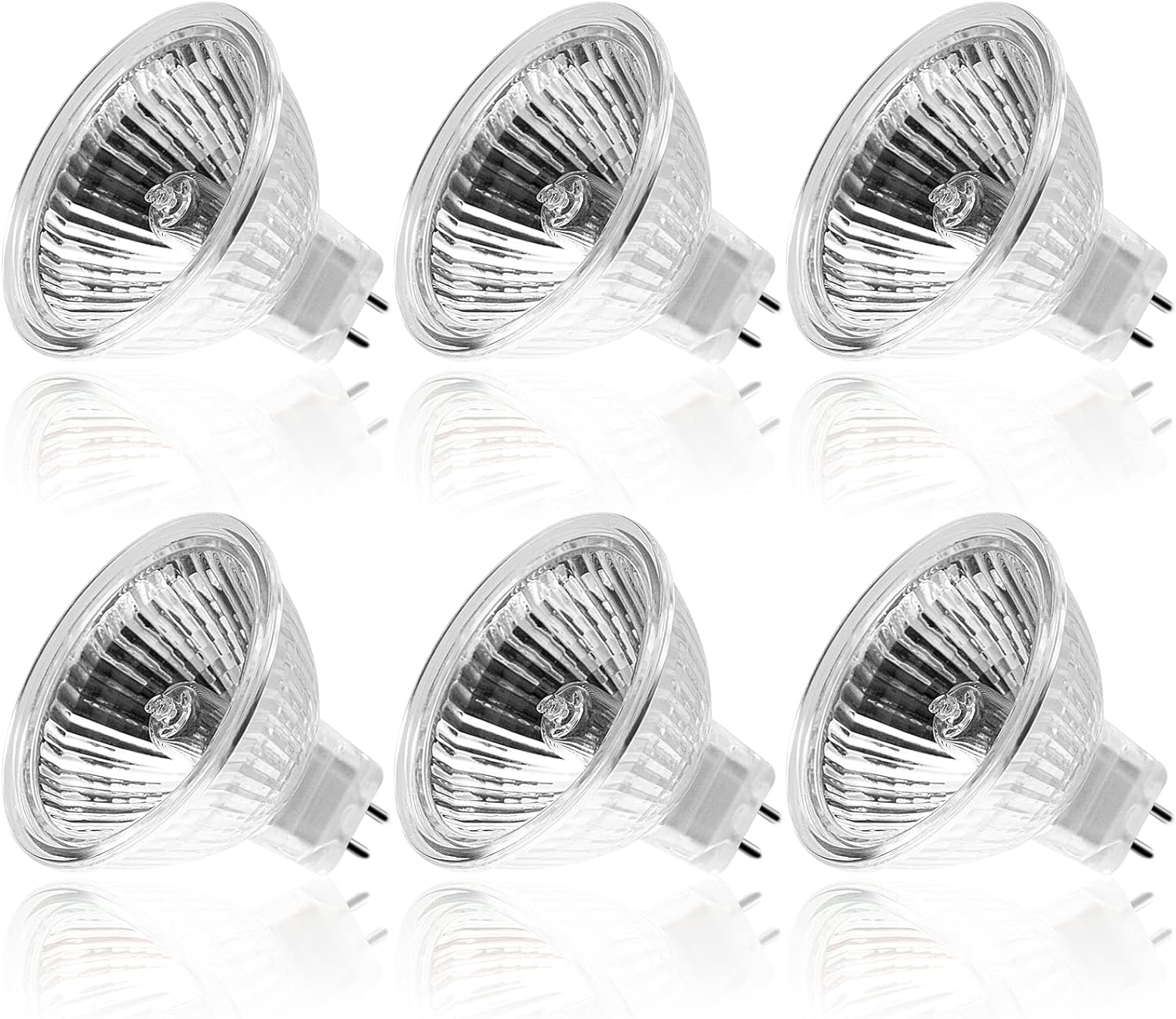 Weshlmpo Halogen MR16 Gu5.3 Halogen Light Bulb Dimmable 12 V 35 W Warm White 2700 K for Halogen Spotlight Installation Rail Lighting Pack of 6