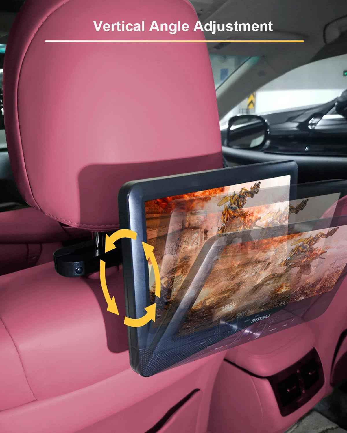 Portable DVD Player Holders for Car Headrest, Twin Car DVD Player Headrest Mounts for Wonnie/Sylvania/Fangor/Naviskauto/Desobry Portable Dual Screen DVD Player, 2 Sets Seat Headrest Brackets image number 4