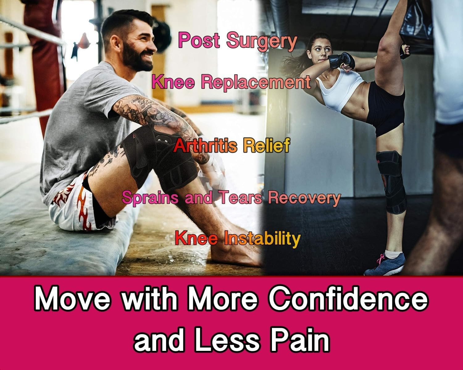 Hinged Knee Brace Support with Strap & Side Patella Stabilizers for Protection & Pain Relief for Arthritis, Meniscus Tear, ACL, MCL - Sports Compression Wrap for Running & Recovery - Men & Women