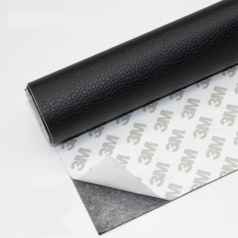 2 Pcs Leather Repair Patch Self Adhesive 20Cm&times;30Cm Leather Stickers for Car Seats Black Faux Leather Fabric for Upholstery Seat Tape for Furniture, Couch Patch Kit for Cars Interior (Black) image number 4