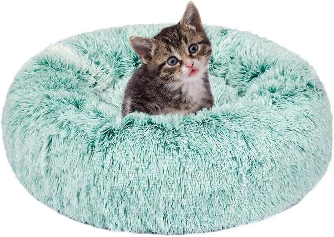 AIMALL Washable Pet Calming Bed with Zipper Cover, Soft Plush round Dog Cat Sleeping Nest, Warm Detachable Design for Comfort in 50Cm-100Cm Sizes