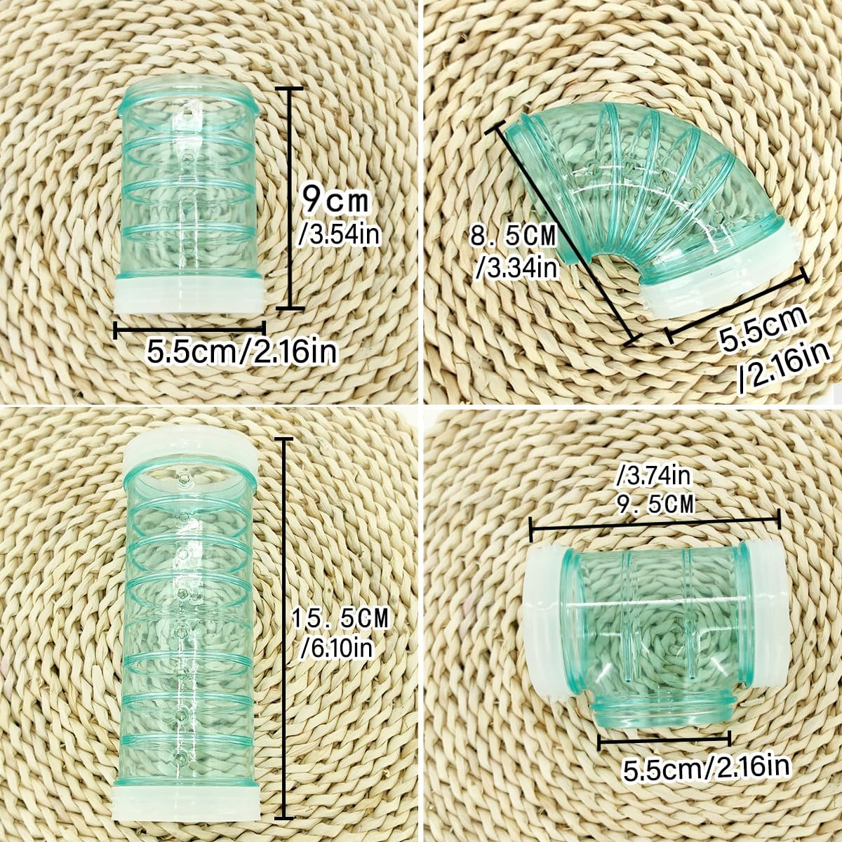 AIMALL 8X Tunnel Set for Hamsters, Squirrels, and Guinea Pigs - Small Animal Tube Toy, 2.17 Inches Diameter - Pink image number 4