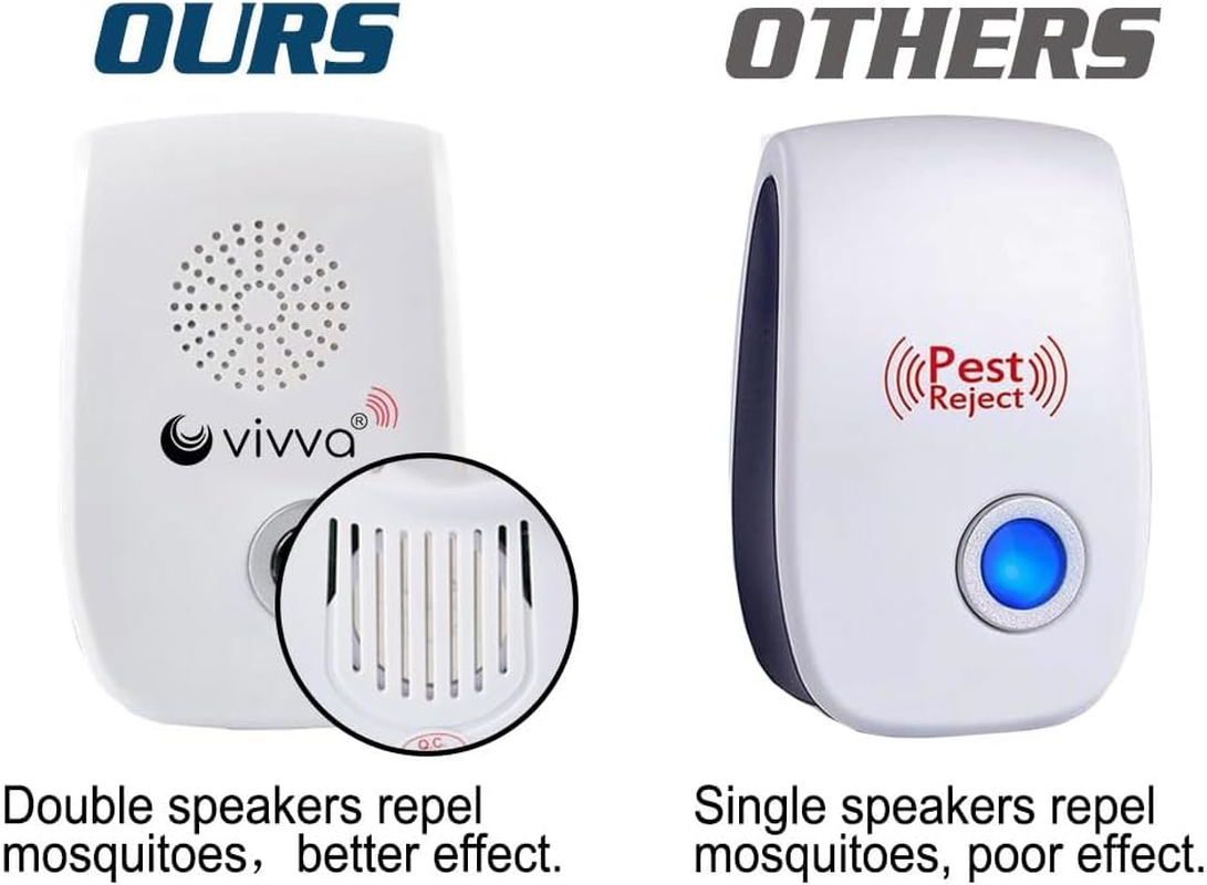 Vivva Ultrasonic Pest Repeller Electronic Plug in Indoor Sonic Repellent Pest Control for Bugs Roaches Insects Mice Spiders Mosquitoes (6) image number 1