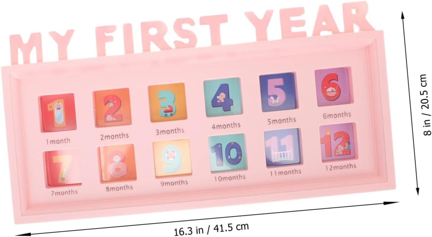 Boy Girl'S Growth Photo Frame Month Milestone Frame Boy Girl Growth for Documenting First Year Keepsake for Newborn Photos Record Modern Design image number 3