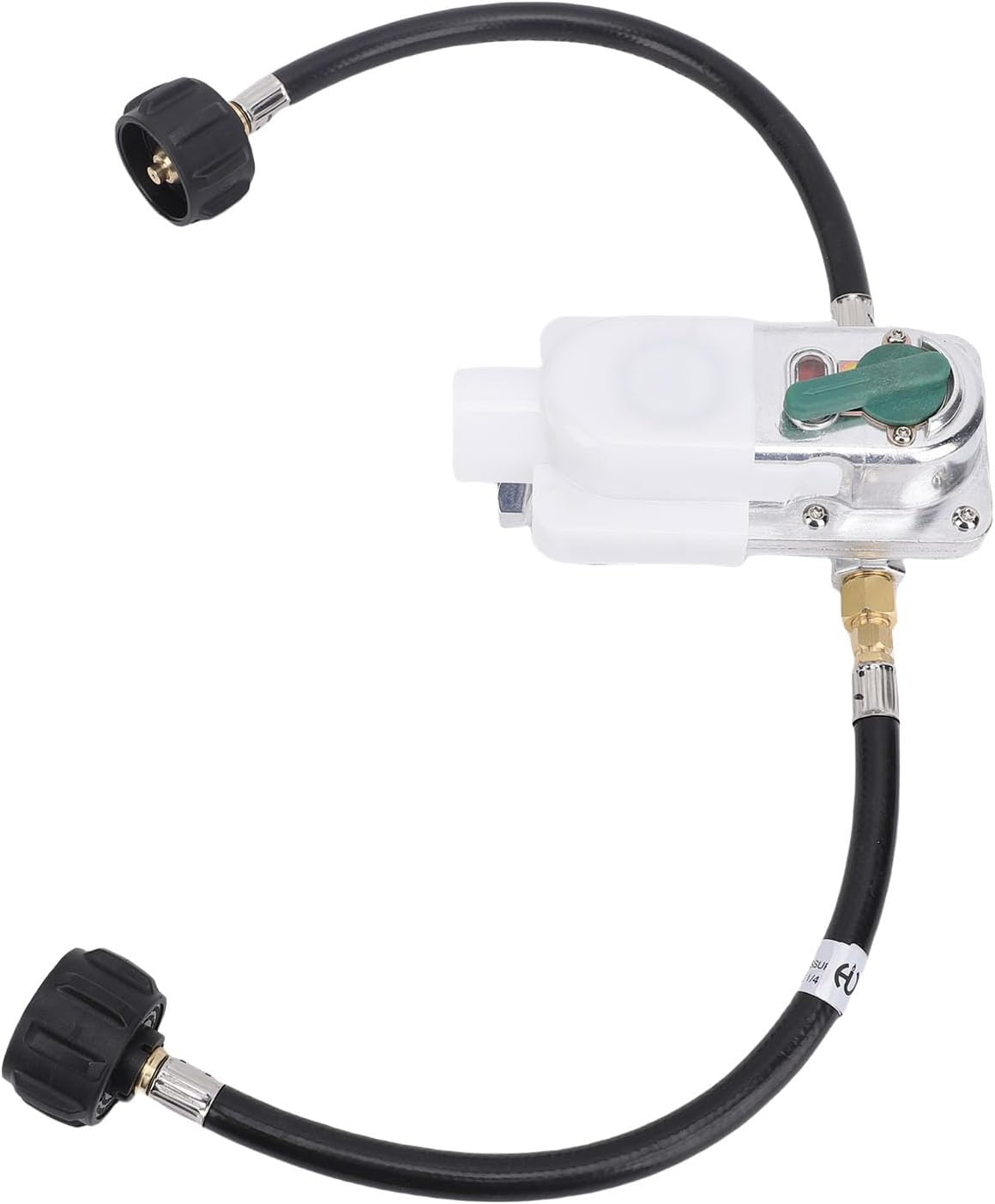 2 Stage Auto Changeover RV Gas Regulator with 12 Inch Pigtail Hose 250PSI 287500BTU for Trailers, Dual Stage Pressure Regulation, Automatic Switch Feature, Metal and Rubber image number 1