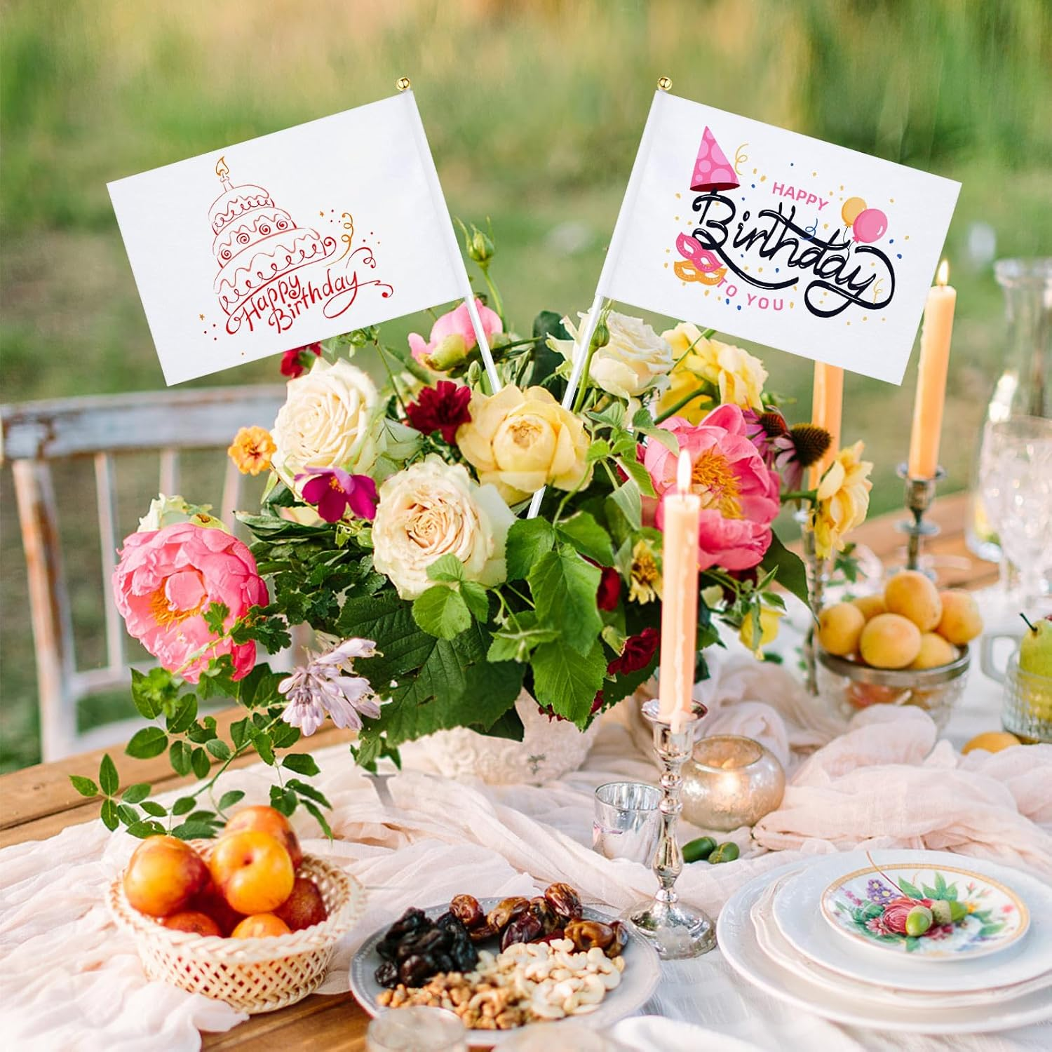 100 Pack Sublimation Flags Blank, White Flag Blank Flag Small Flags on Sticks, Blank Flags to Decorate Make Your Own Flag, Sublimation Garden Flag Blank for DIY (White) image number 1