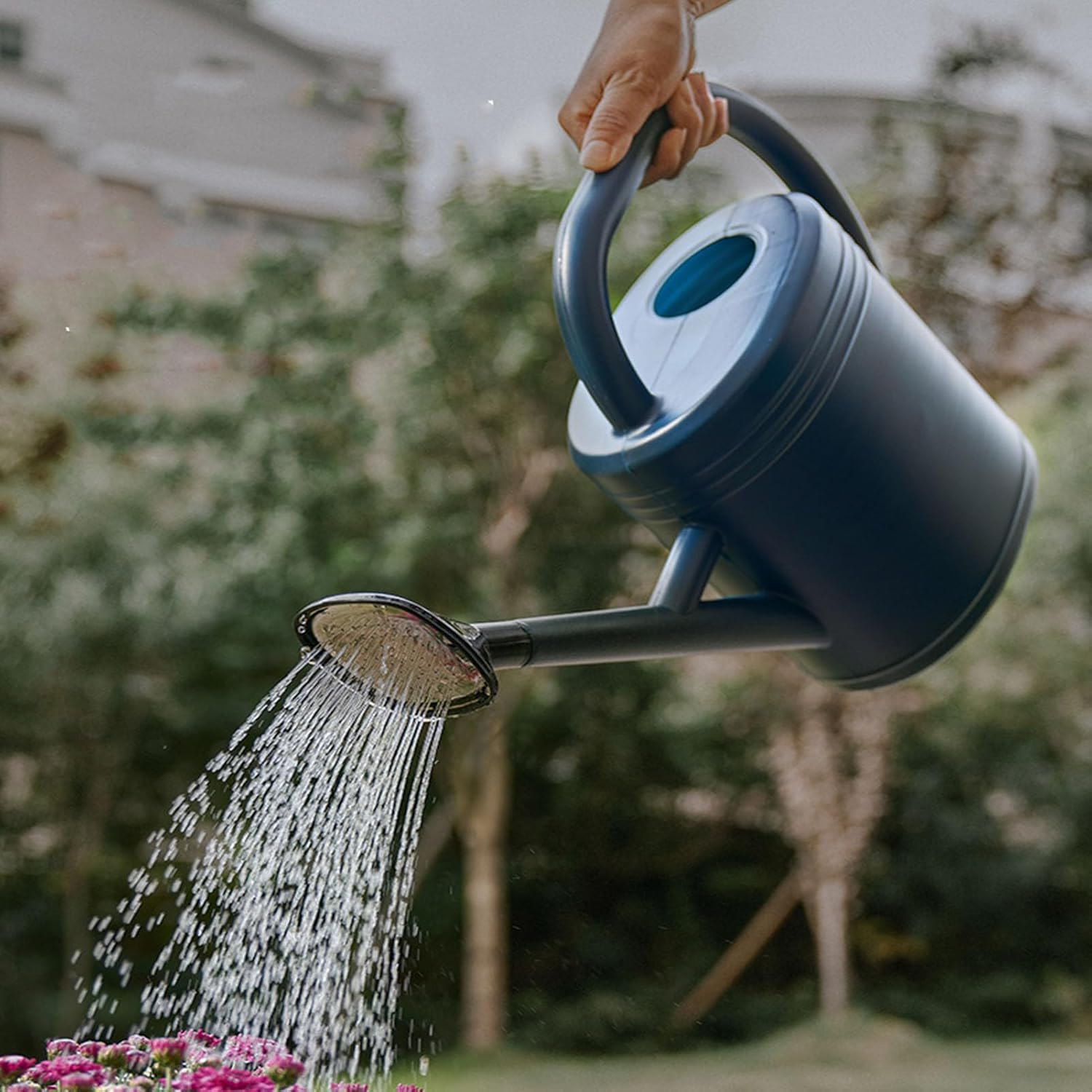 8L Plastic Watering Can, Large Capacity Long Spout Thickened Planting Bottle with Advanced Shower Head, for Home Garden (Blue) image number 6