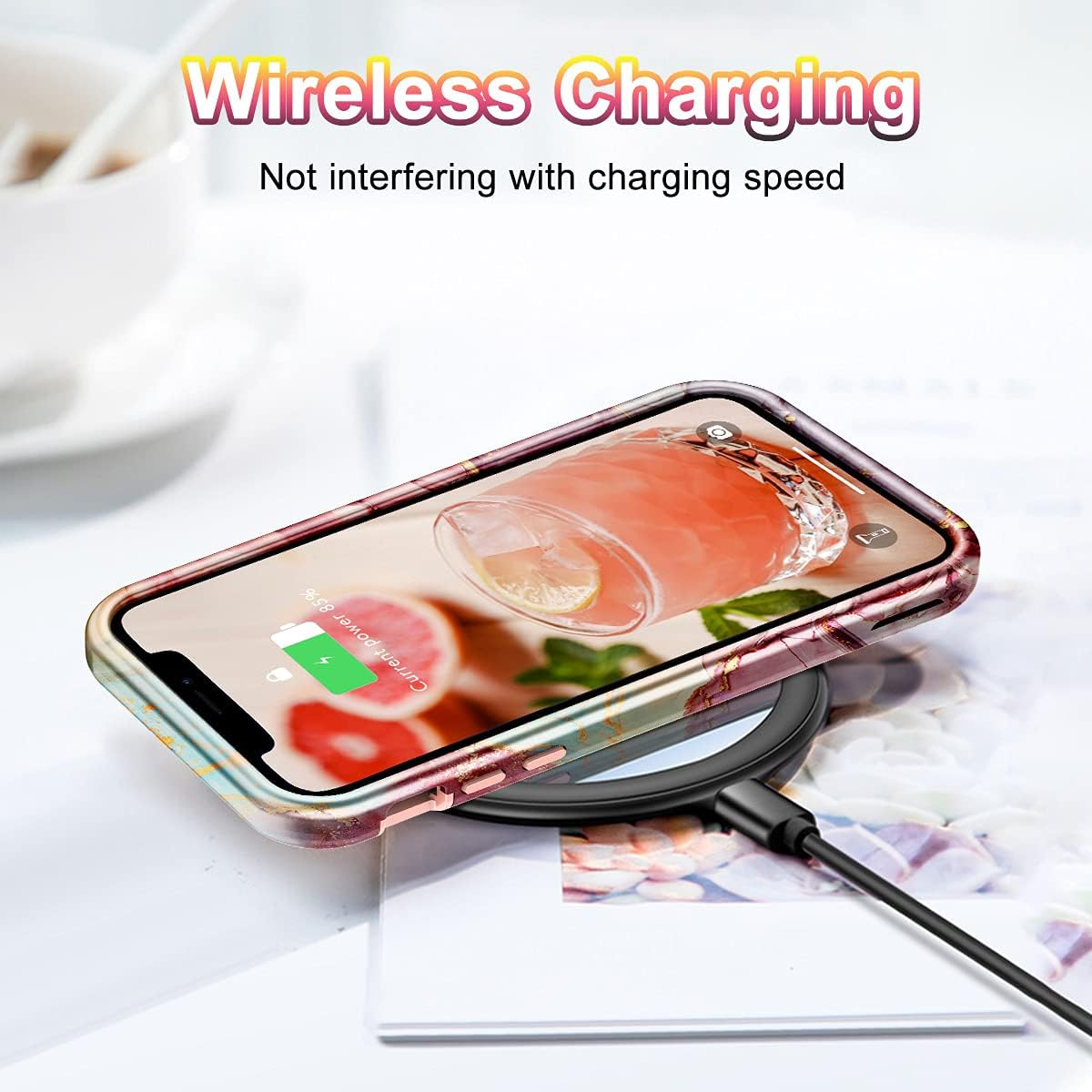 Btscase for Iphone 11 Pro Max Case 6.5 Inch,Marble Pattern 3 in 1 Heavy Duty Shockproof Full Body Hard Pc+Soft Silicone Drop Protective Women Girls Cover for Iphone 11 Pro Max, Rose Gold image number 5