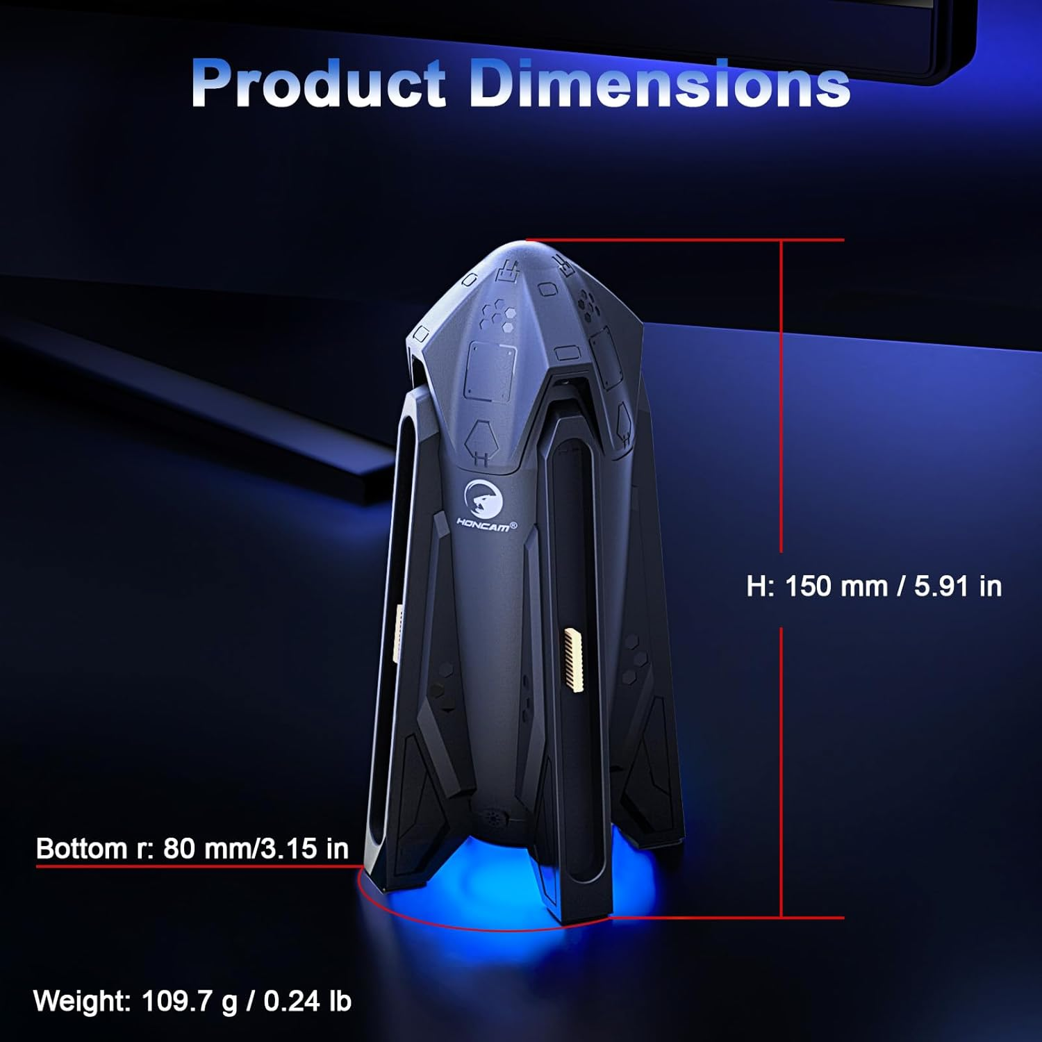 HONCAM Charging Dock for Nintendo Switch 2 Joy-Con with 7 Cool RGB Light, Switch 2 Accessories 4 In1 Joycons Charger with a USB Type-C Cord,Black image number 4