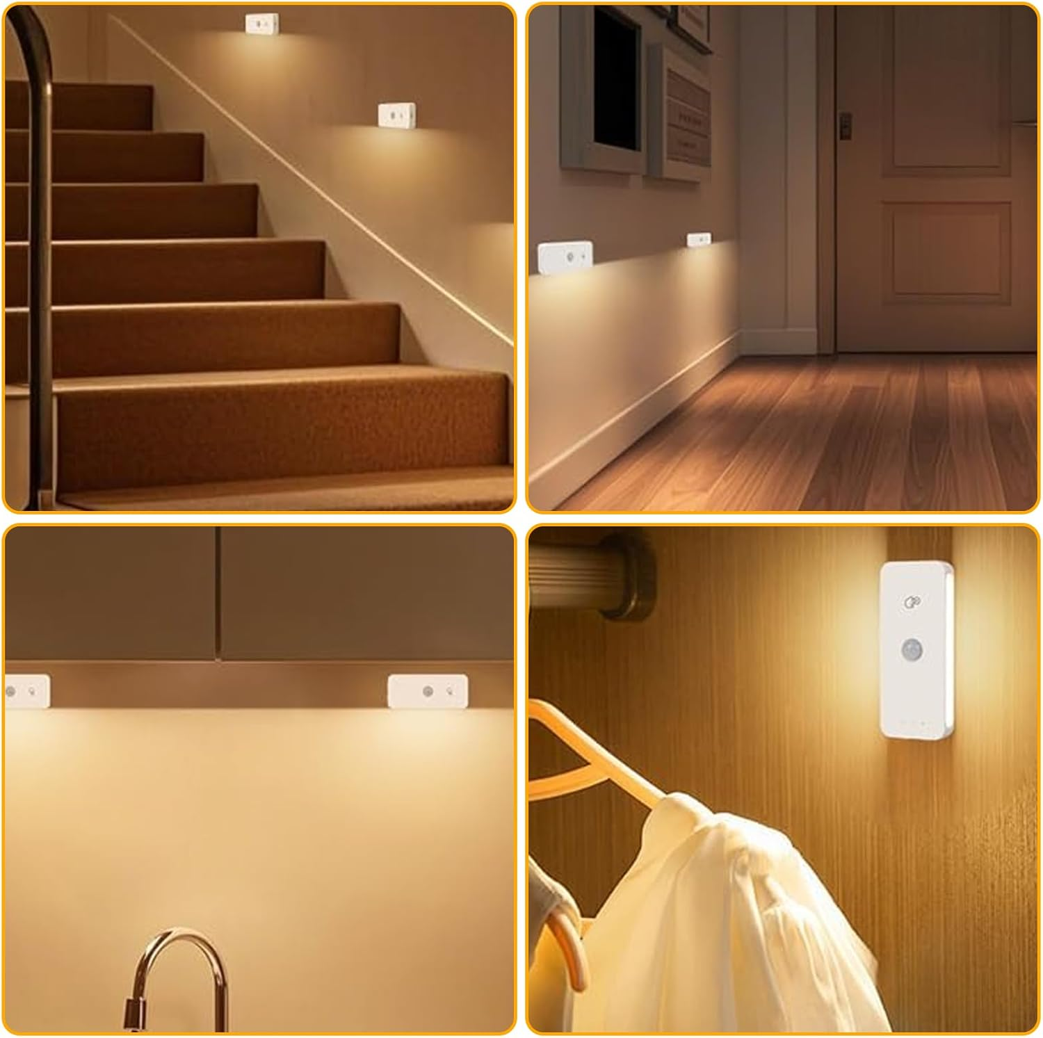 AXVRAV Pack of 6 Night Light with Motion Sensor Indoor, Rechargeable LED Stair Lights with Magnetic Mounting, Adjustable Brightness & 3 Colour Temperatures for Hallway, Staircase, Children'S Room image number 6
